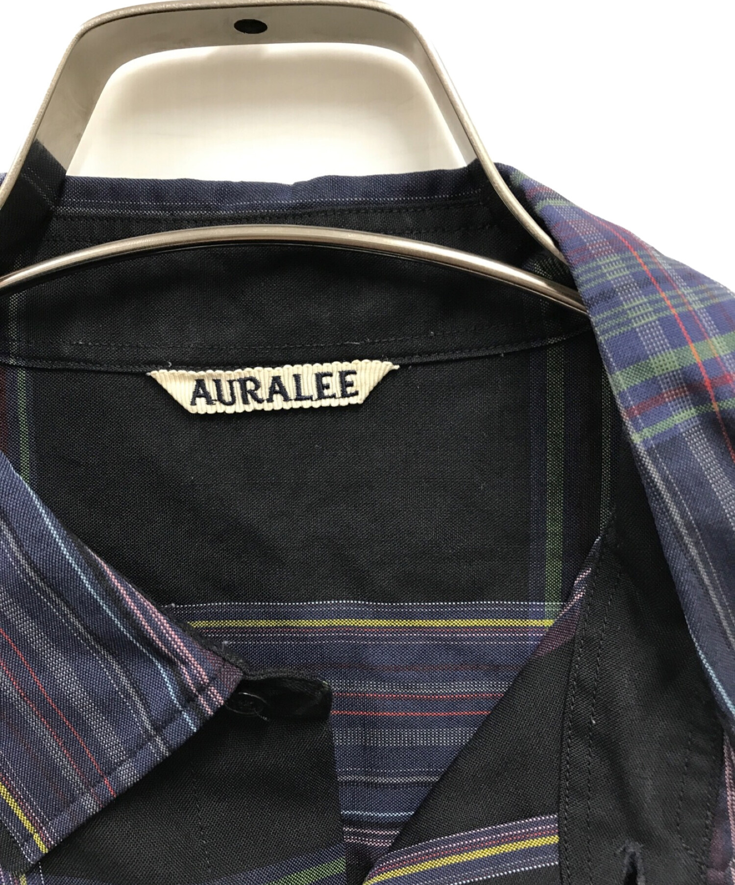 AURALEE (オーラリー) SUPER LIGHT WOOL CHECK SHIRTS/A9AS01LC/チェックシャツ ブラック サイズ:3