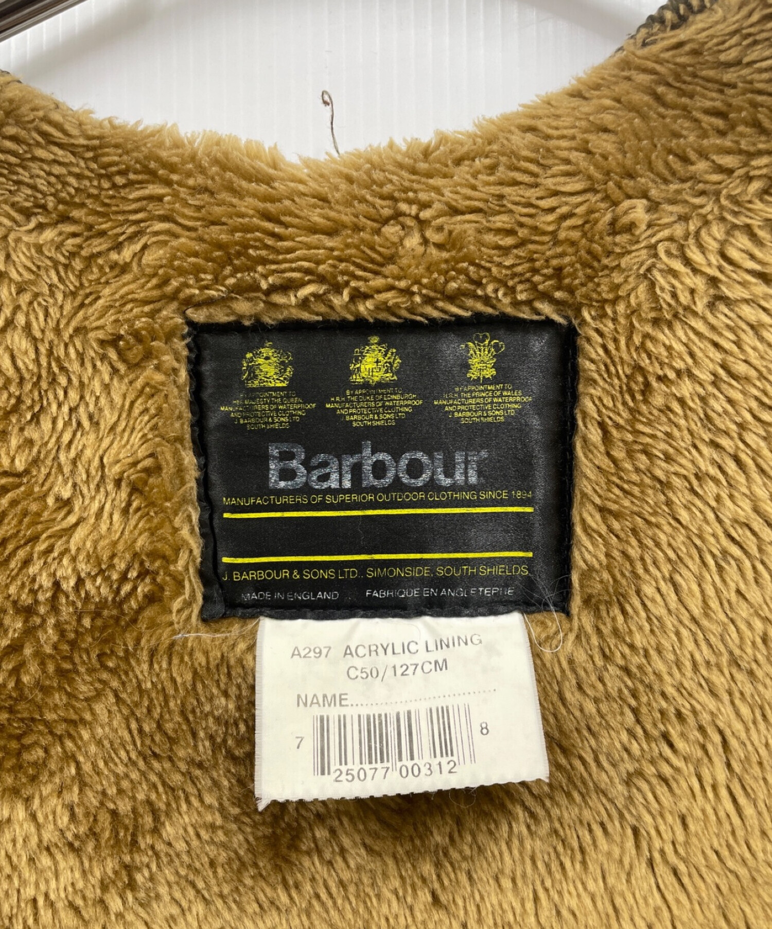 中古・古着通販】Barbour (バブアー) 90'Sボアライナーベスト ブラウン