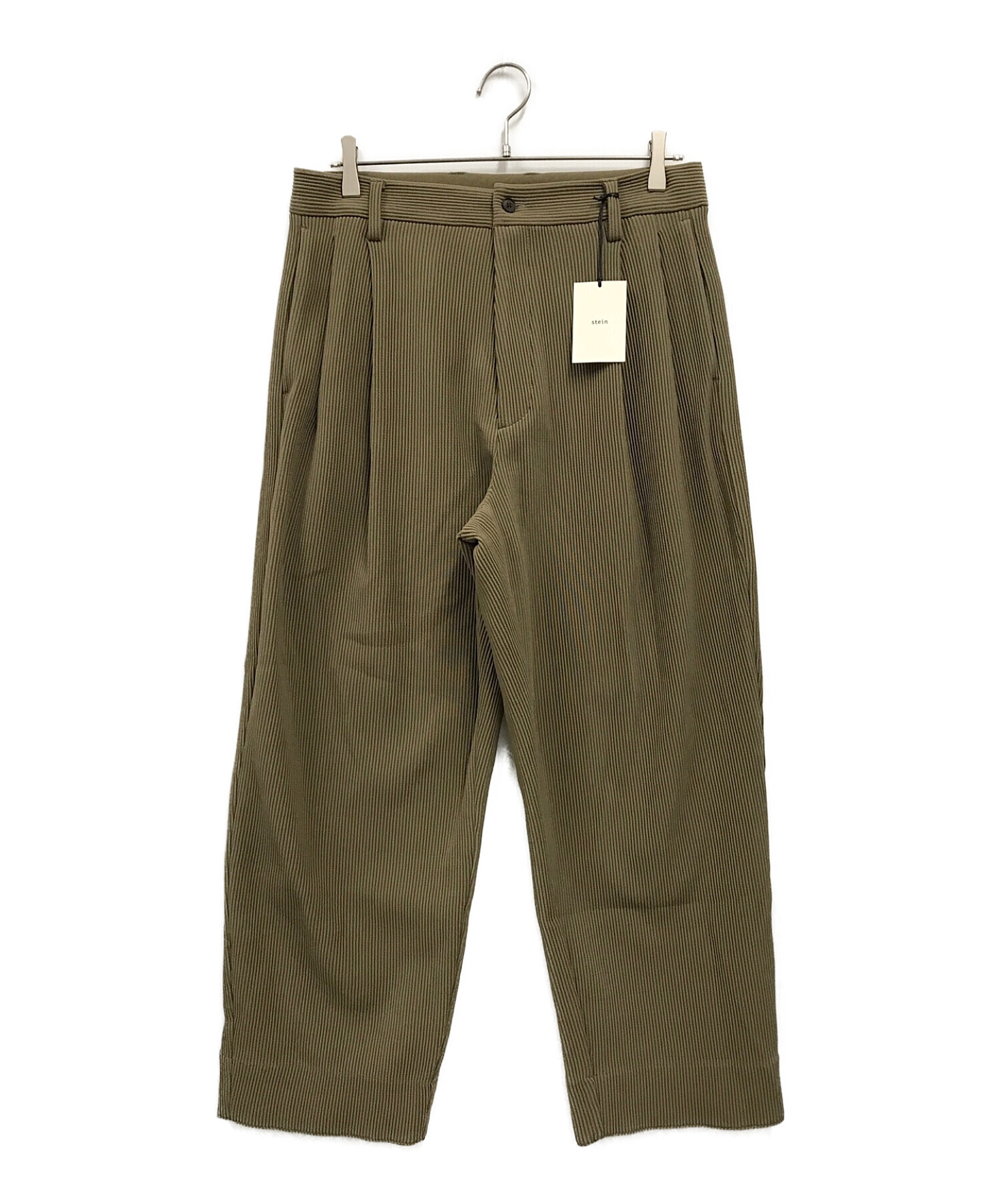 stein (シュタイン) GRADATION PLEATS TWO TUCK TROUSERS ダークベージュ サイズ:S 未使用品