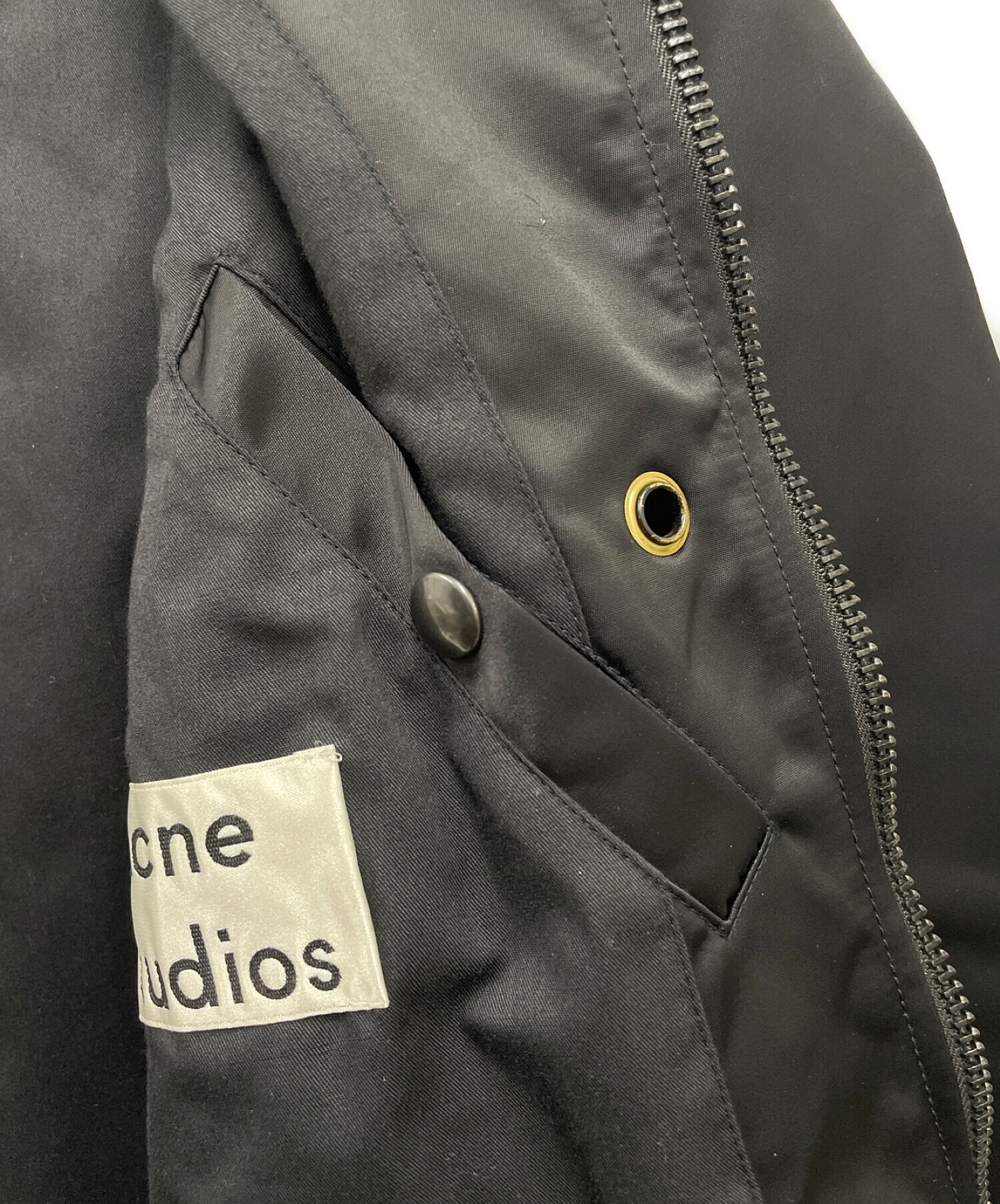 Acne studios (アクネストゥディオス) ストレッチナイロンボンバージャケット ブラック サイズ:46