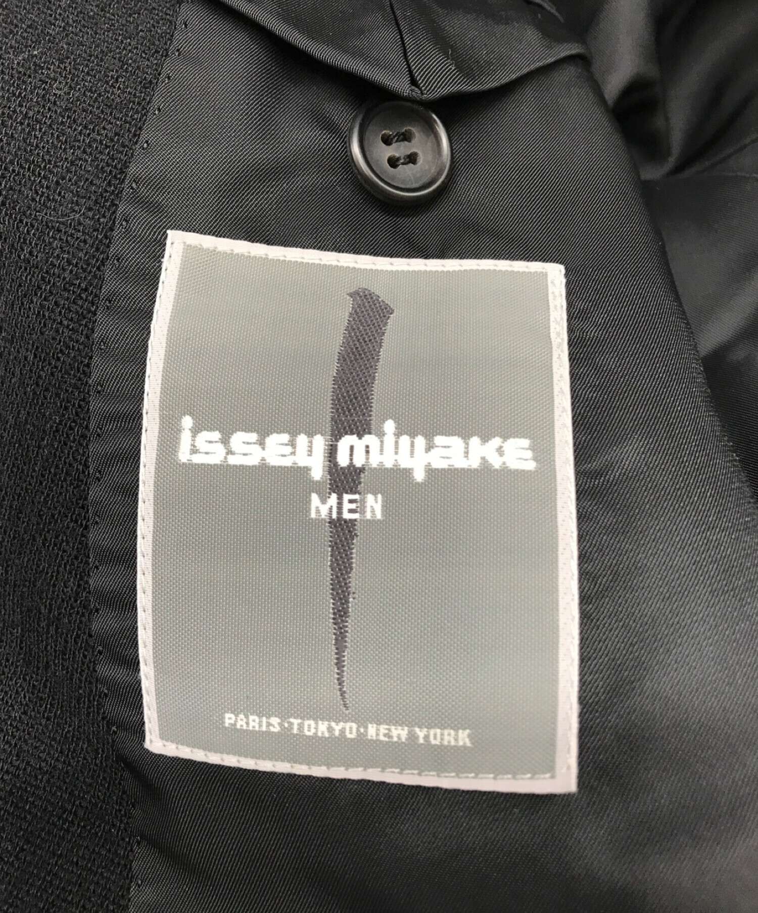 ISSEY MIYAKE (イッセイミヤケ) 80'sヴィンテージウールダブルジャケット／筆タグ ブラック サイズ:L