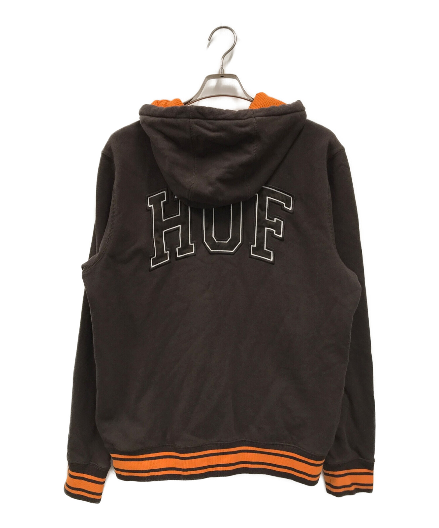 HUF (ハフ) TRANSIT ZIP-UP HOODIE ブラウン サイズ:M