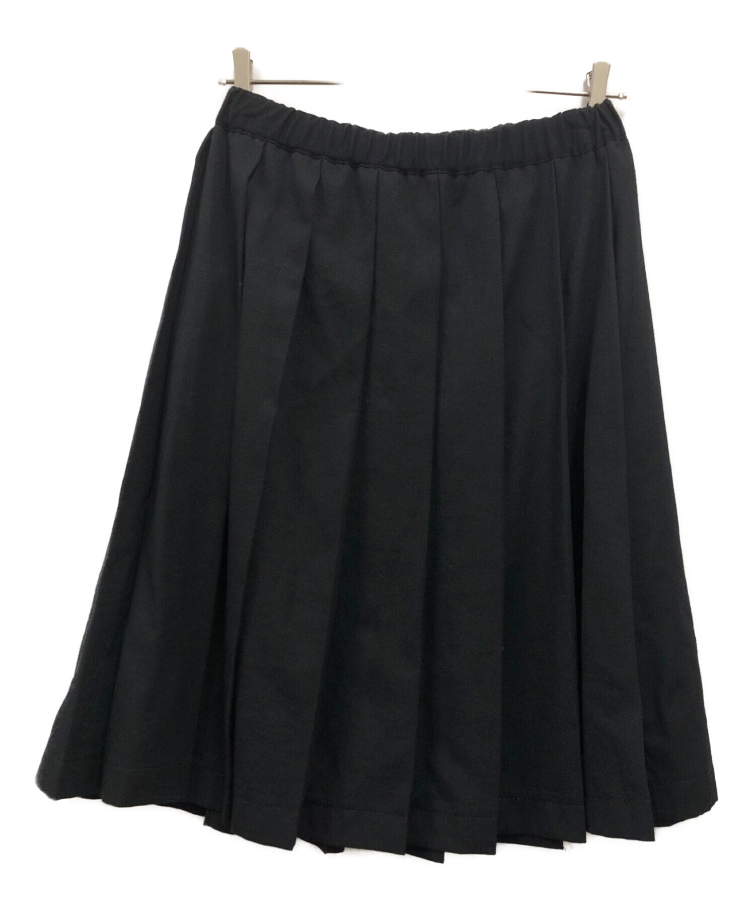 BLACK COMME des GARCONS (ブラック コムデギャルソン) ウールギャバプリーツスカート ブラック サイズ:XS