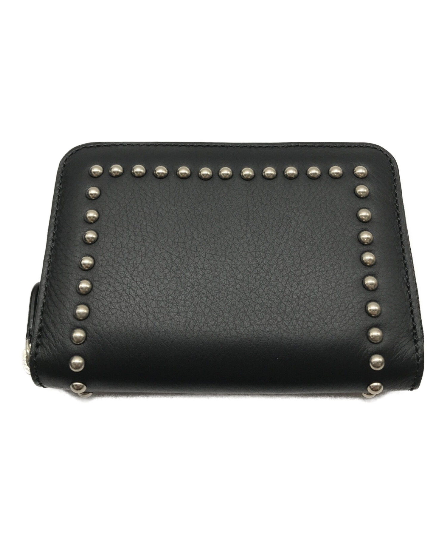 J&M DAVIDSON (ジェイ＆エム デヴィッドソン) SMALL ZIP PURSE WITH STUDS  ラウンドファスナーコインケースコインケース ブラック