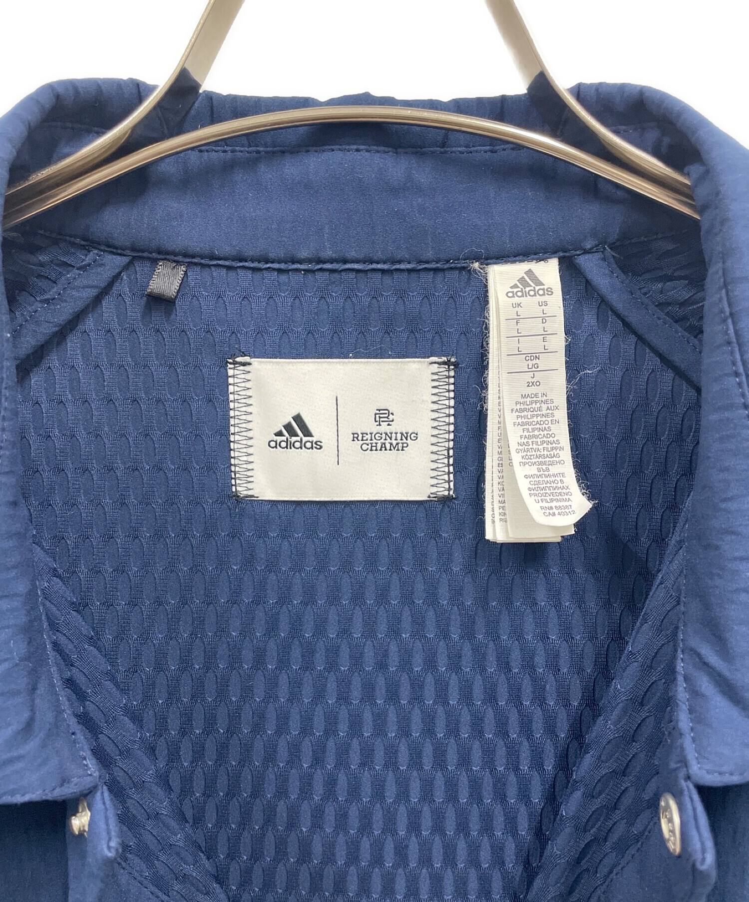 adidas (アディダス) REIGNING CHAMP (レイニングチャンプ) コーチジャケット ネイビー サイズ:L