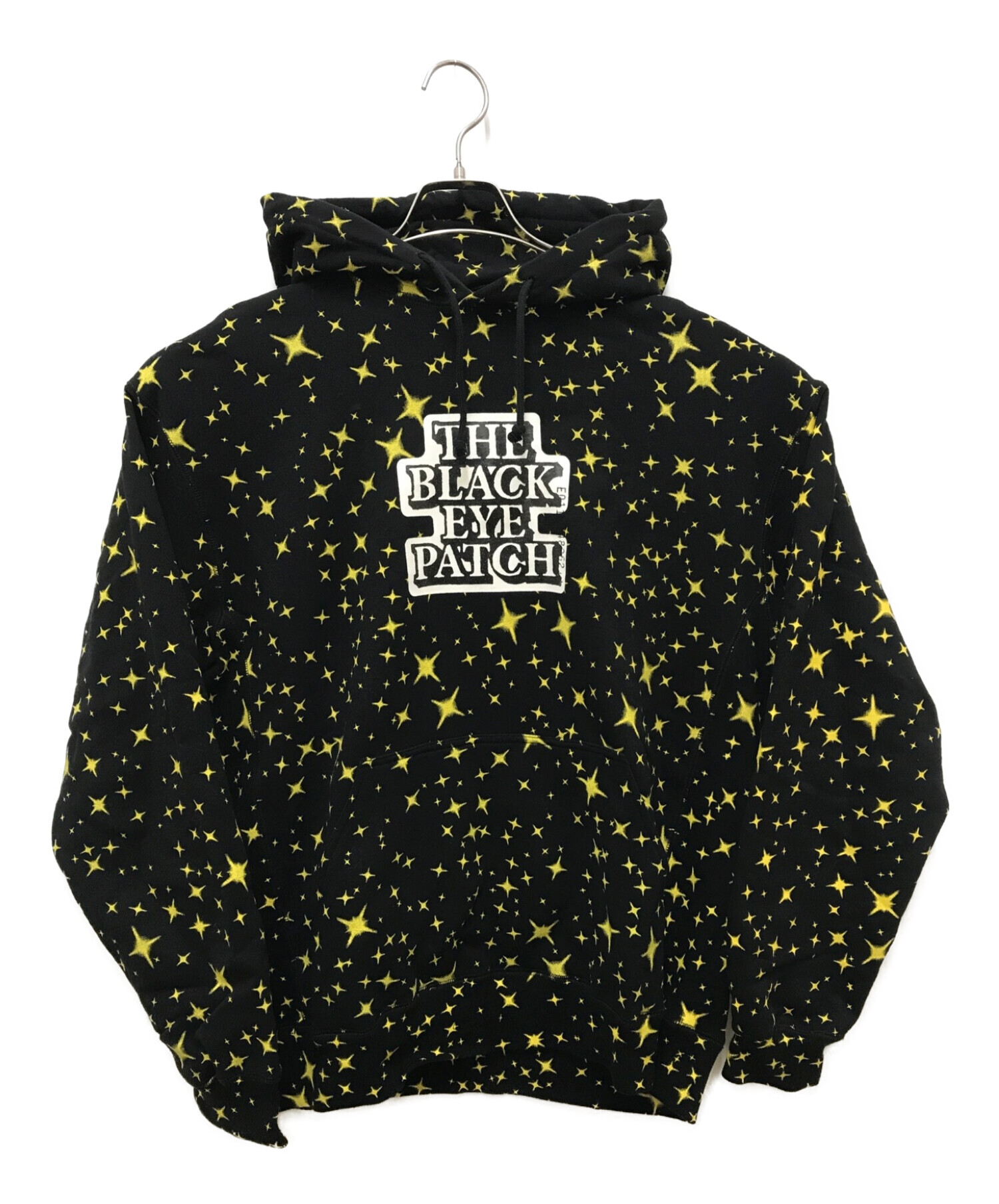 THE BLACK EYE PATCH (ブラックアイパッチ) Star Patterned Hoodie ブラック×イエロー サイズ:L