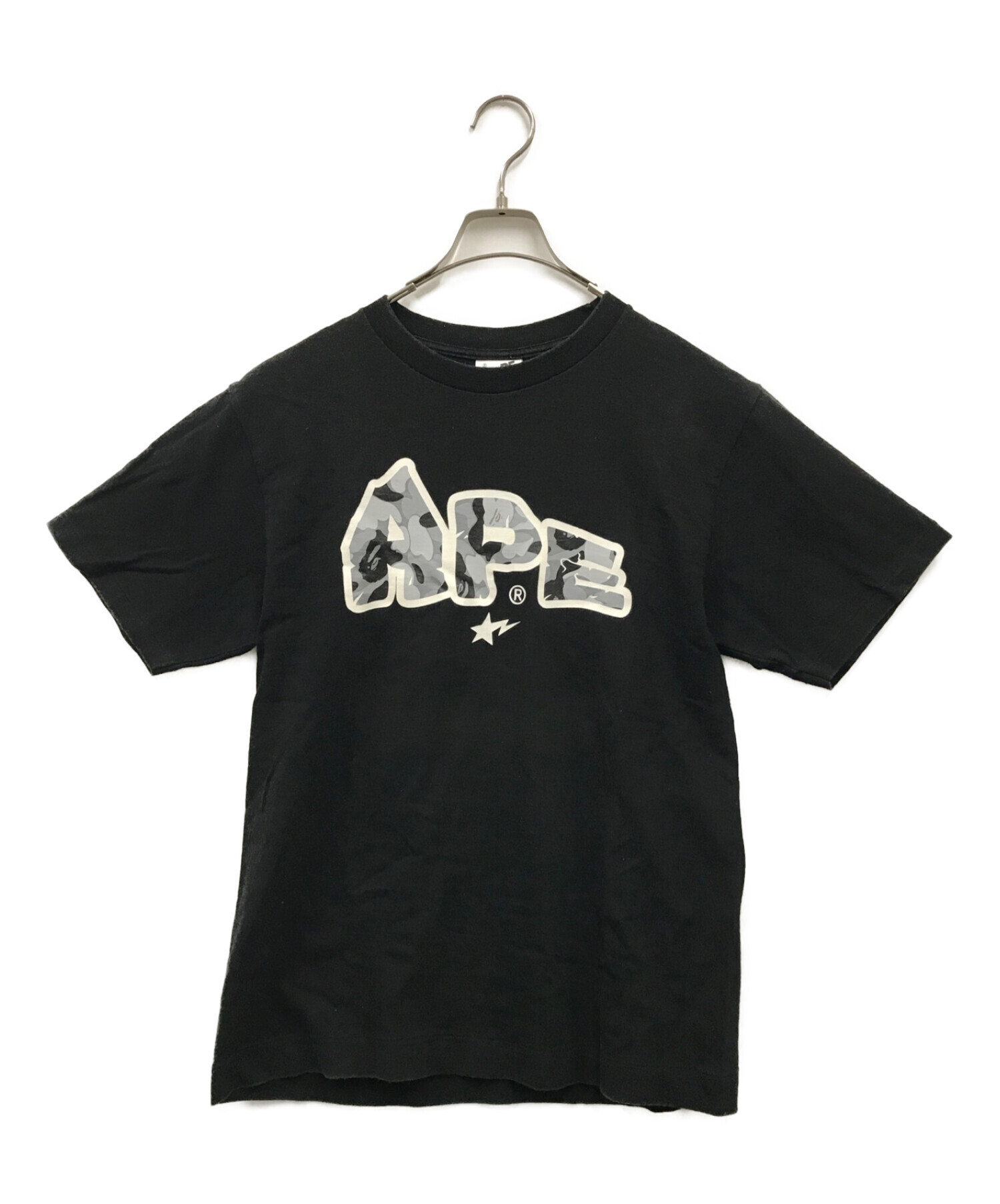 A BATHING APE (アベイシングエイプ) エイプスタープリントTシャツ ブラック サイズ:M