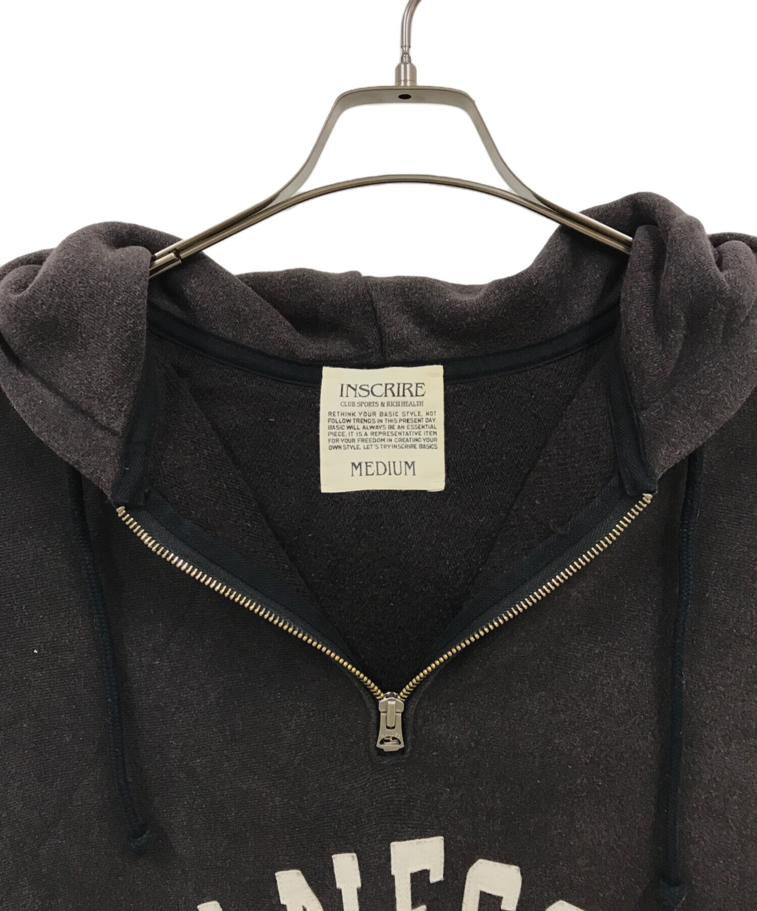 中古・古着通販】INSCRIRE (アンスクリア) ヴィンテージ加工パーカー/Zero Loop Zip Pull Over Logo  Parker/I21AW-BC13A ネイビー サイズ:MEDIUM｜ブランド・古着通販 トレファク公式【TREFAC FASHION】スマホサイト