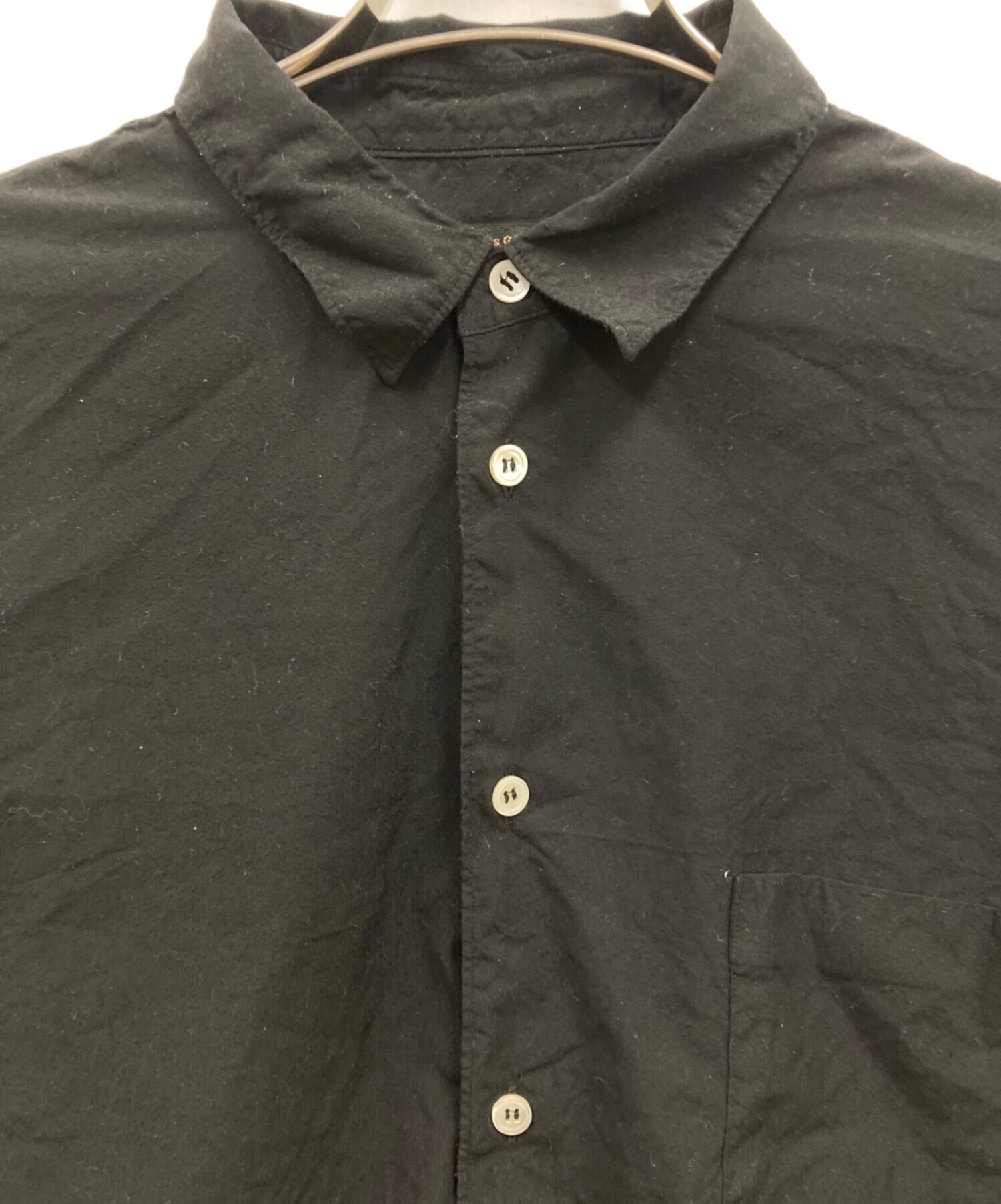 中古・古着通販】COMME des GARCONS HOMME PLUS (コムデギャルソンオムプリュス) エステルスパンブロード 製品加工シャツ  ブラック サイズ:M｜ブランド・古着通販 トレファク公式【TREFAC FASHION】スマホサイト