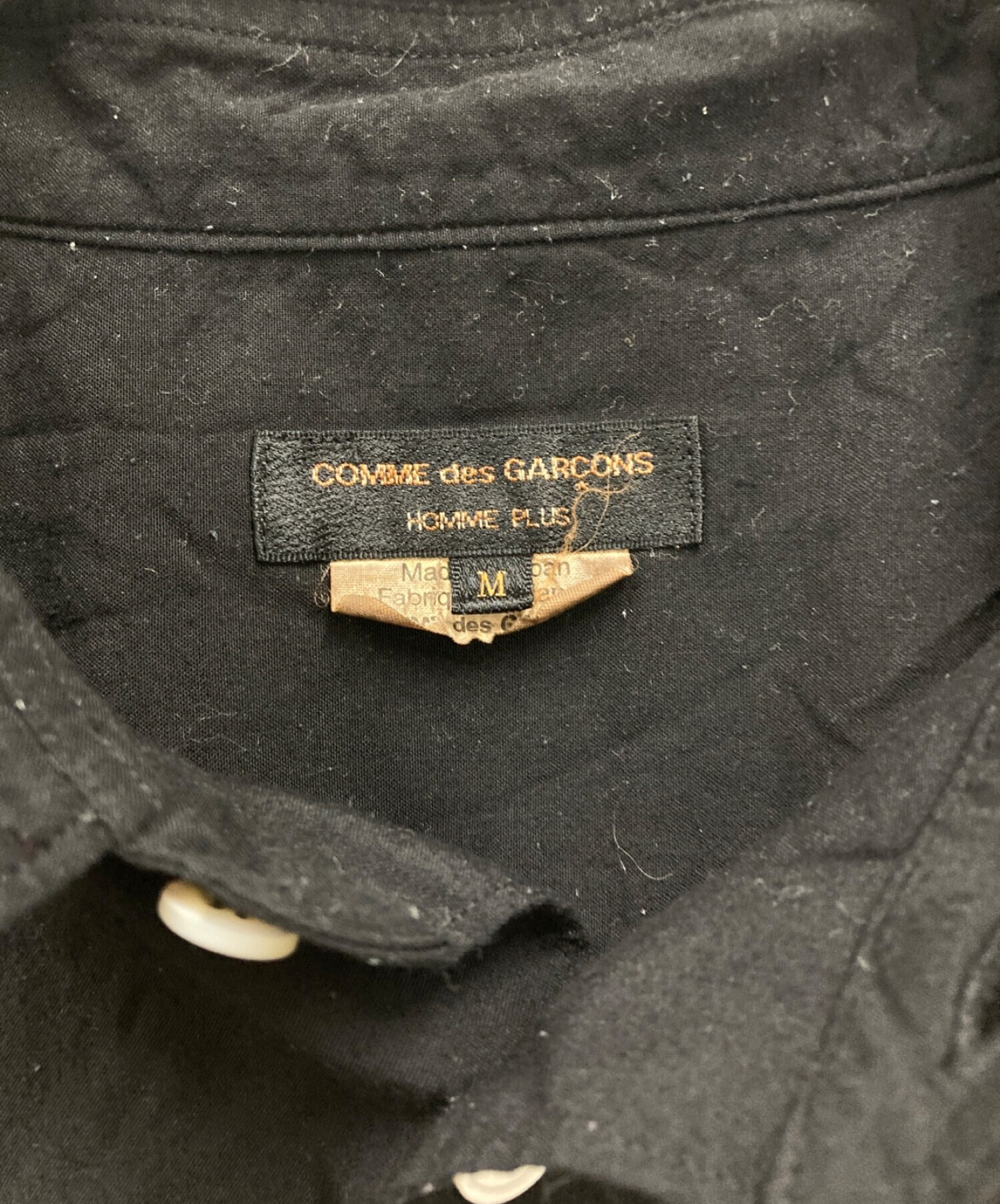 中古・古着通販】COMME des GARCONS HOMME PLUS (コムデギャルソンオムプリュス) エステルスパンブロード 製品加工シャツ  ブラック サイズ:M｜ブランド・古着通販 トレファク公式【TREFAC FASHION】スマホサイト