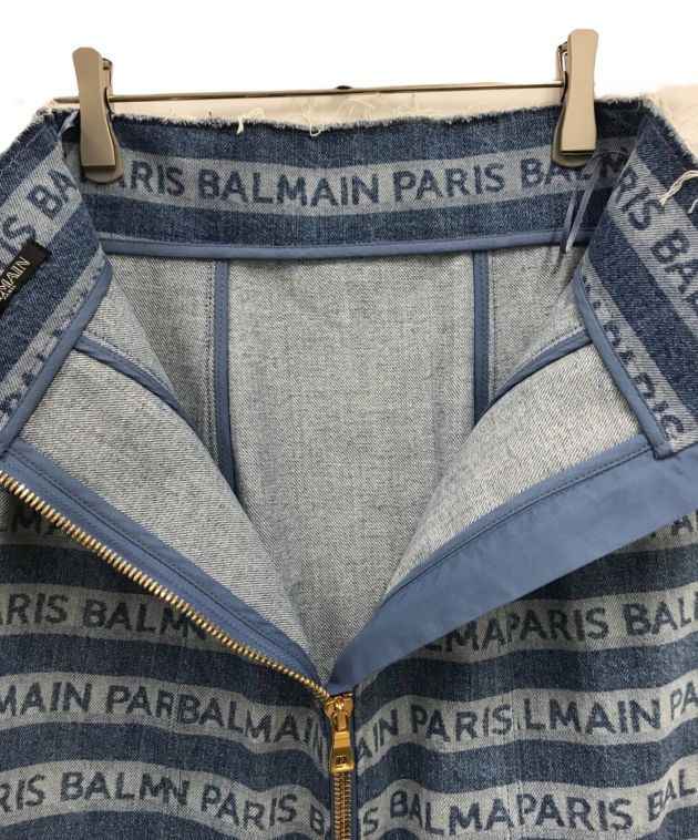 BALMAIN (バルマン) ロゴデニムスカート インディゴ サイズ:T.34