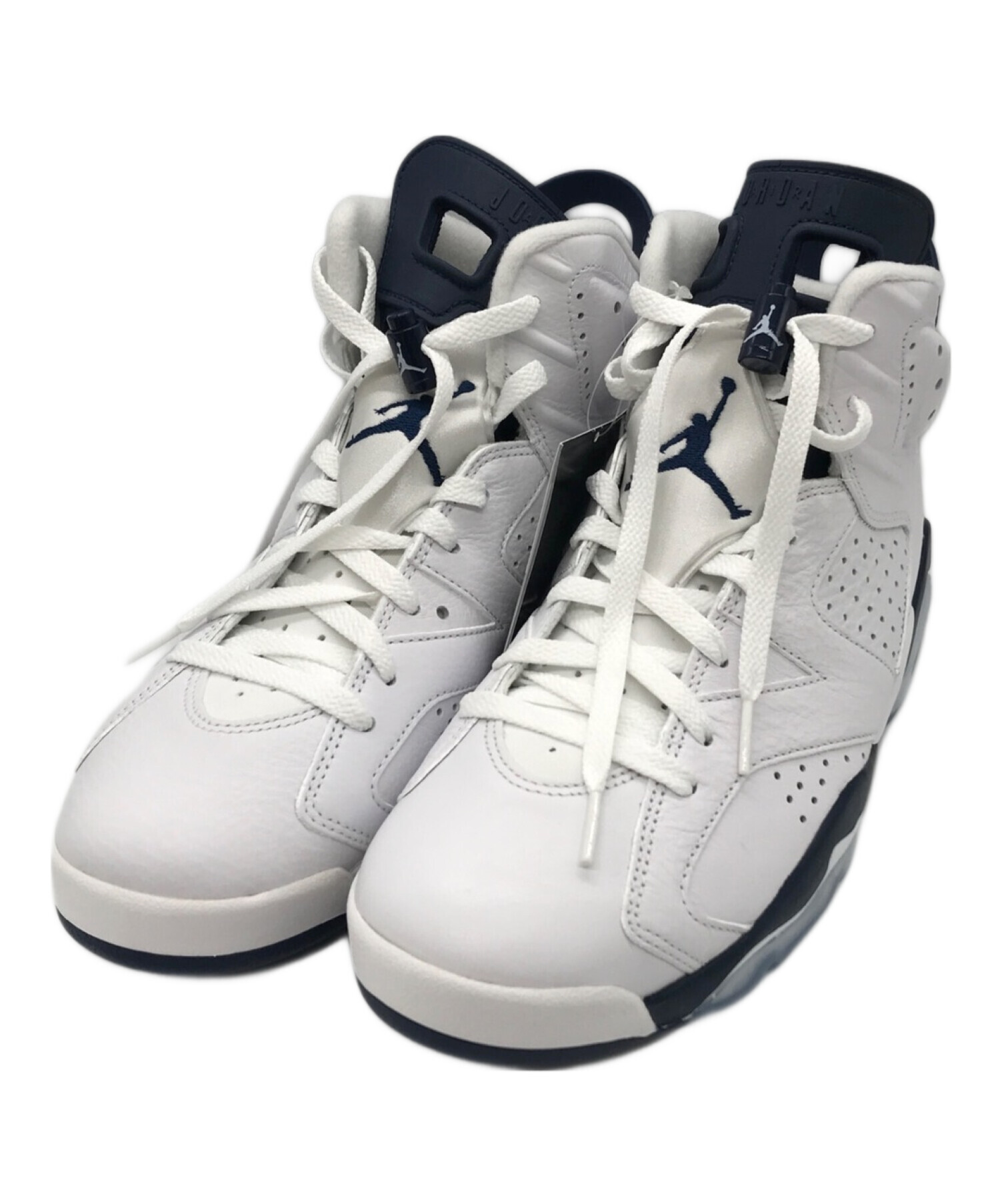 NIKE (ナイキ) エアジョーダン6レトロ/AIR JORDAN 6 RETRO WHITE/MIDNIGHT NAVY ホワイト×ネイビー  サイズ:27.5 未使用品