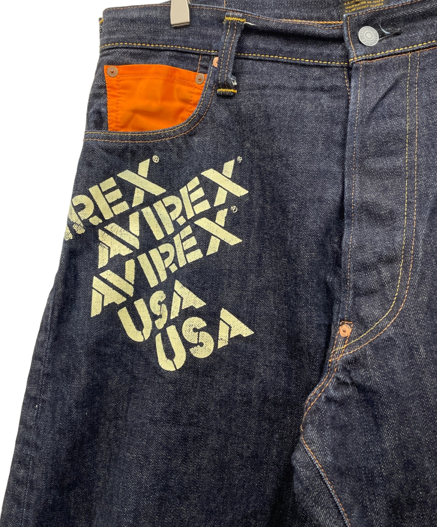 EVISU (エビス) AVIREX (アヴィレックス) Lot.2001 No2セルビッチデニムパンツ オリーブ サイズ:36