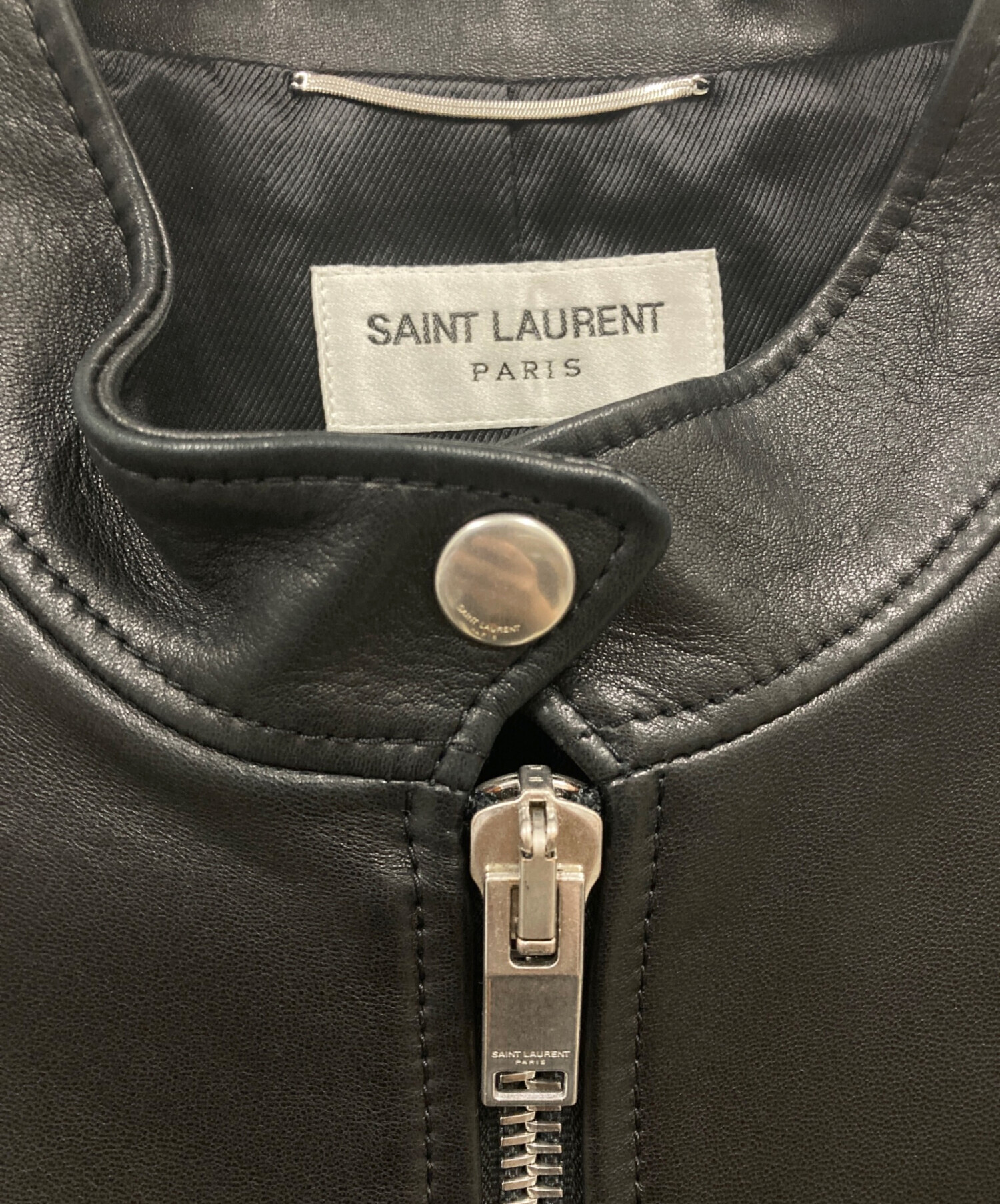 Saint Laurent Paris (サンローランパリ) キースレザーシングルライダースジャケット/362239 ブラック サイズ:54