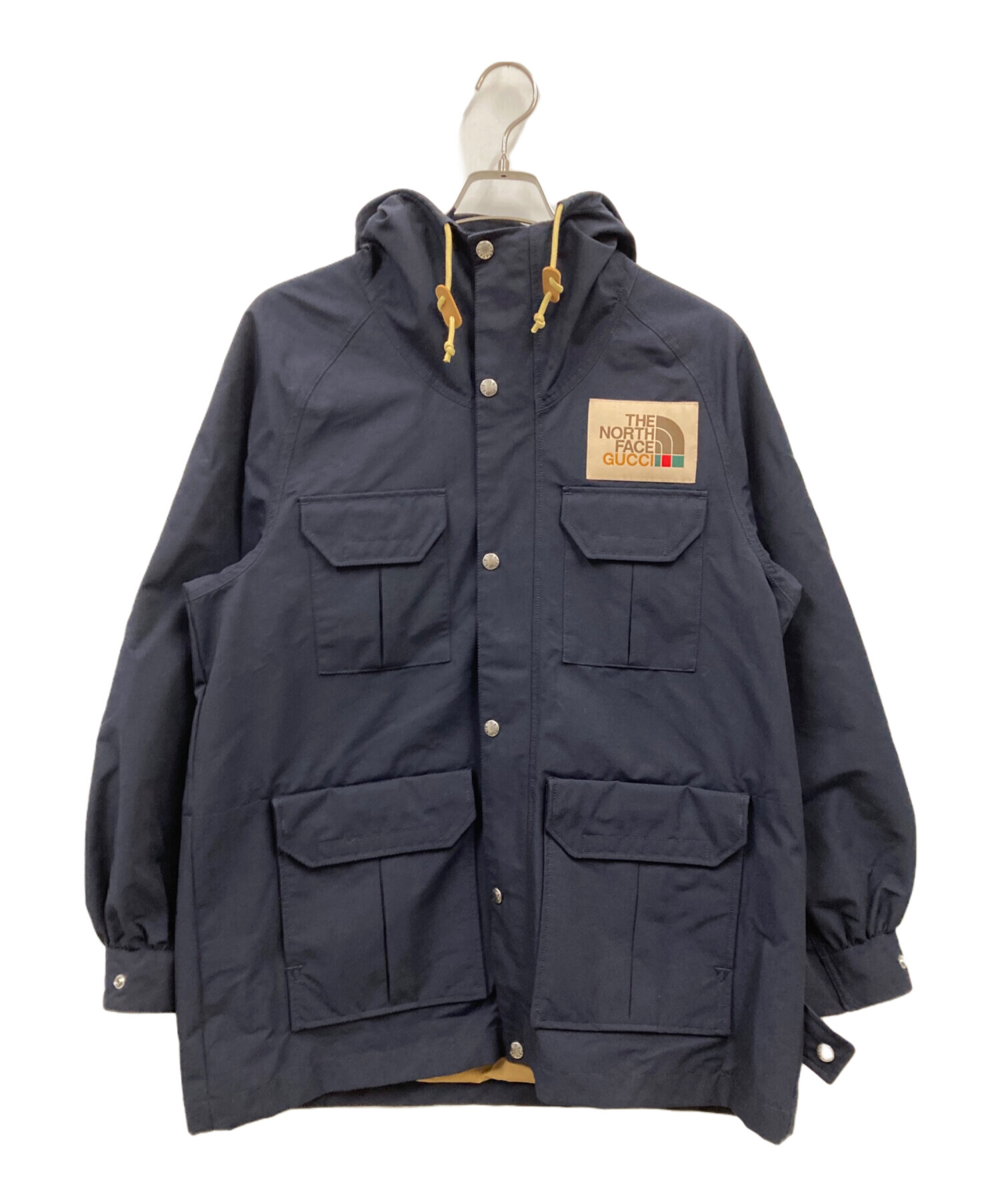 GUCCI (グッチ) THE NORTH FACE (ザ ノース フェイス) GUCCI×THE NORTH  FACEコラボ/マウンテンパーカーナイロン マウンテンジャケット/649245 ZKRXK ネイビー サイズ:S