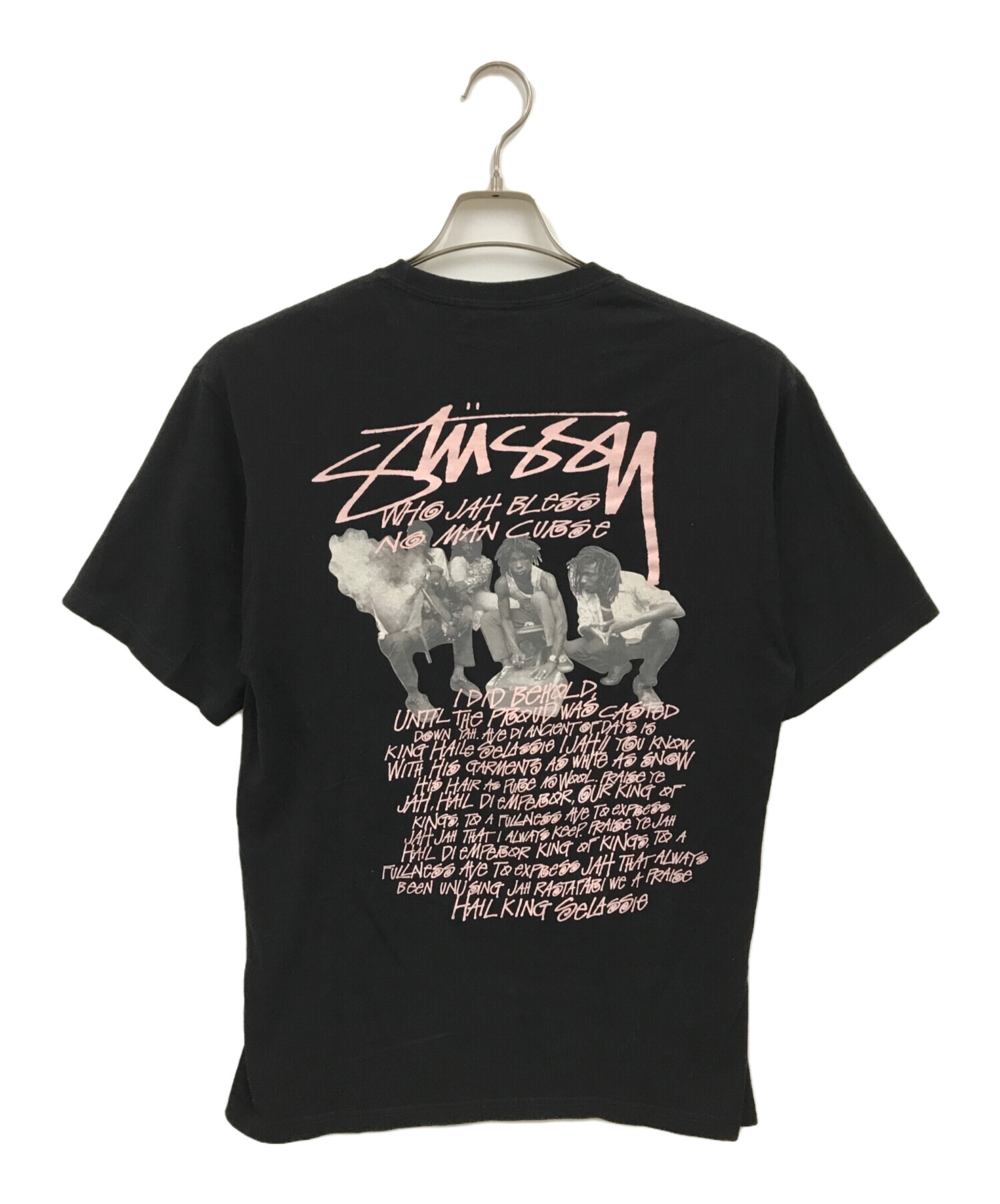 stussy (ステューシー) 両面メッセージプリントTシャツ ブラック サイズ:M