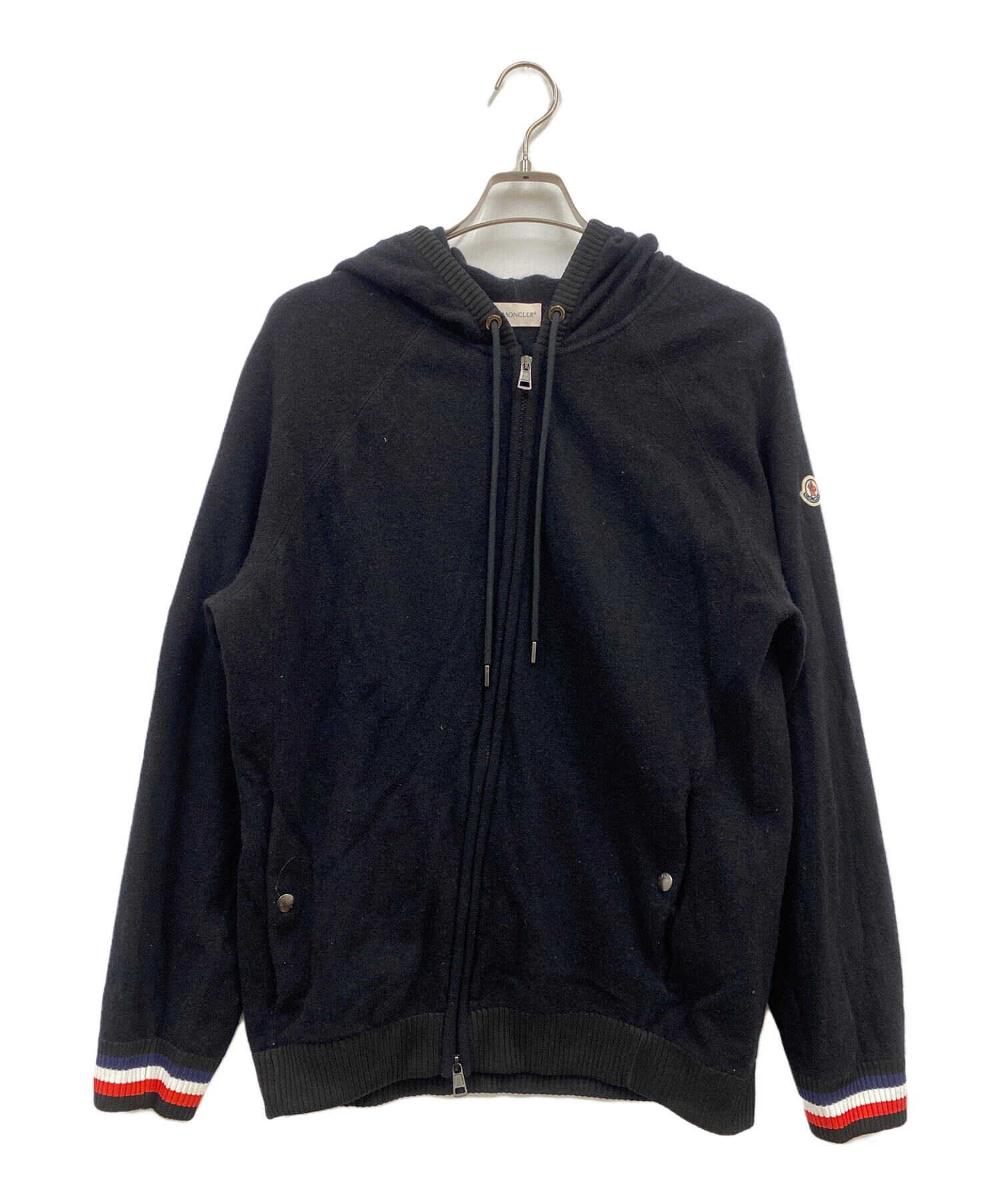 MONCLER (モンクレール) MAGLIONE TRICOT CARDIGAN/D20919418100 969B1/パーカー/カーディガン  ブラック サイズ:XL