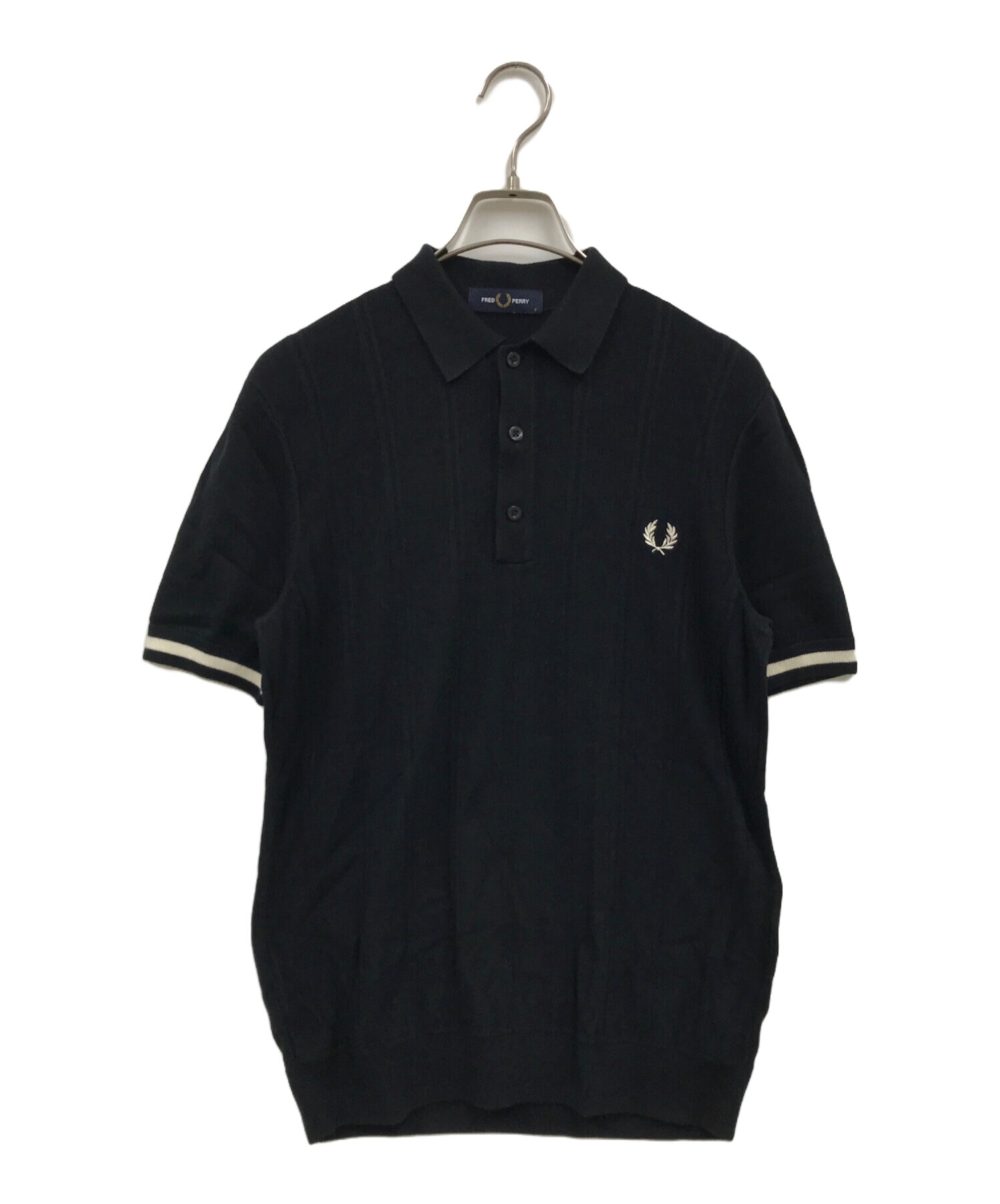 FRED PERRY (フレッドペリー) TIPPING TEXTURE KNITTED SHIRT/K3533/ポロシャツ ブラック サイズ:36