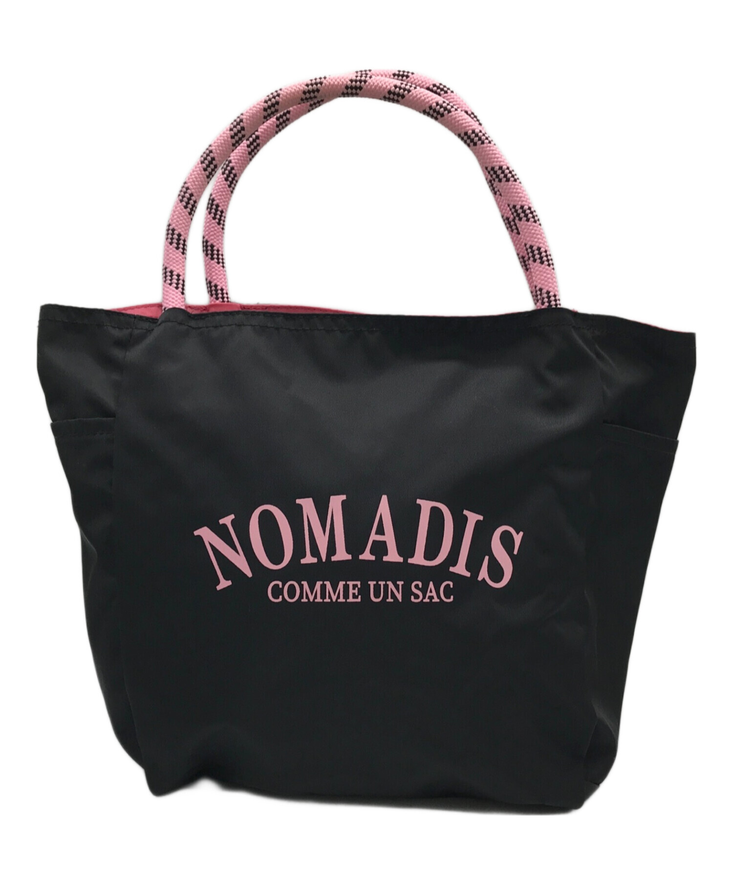 NOMADIS (ノマディス) NOMADISロゴリバーシブル ミニ トートバッグ/リバーシブルバッグ ブラック×ピンク