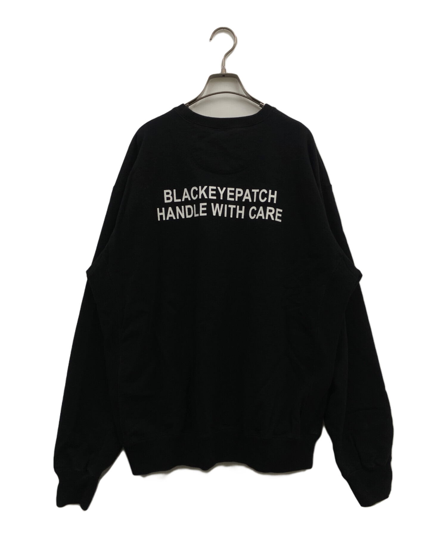 中古・古着通販】THE BLACK EYE PATCH (ブラックアイパッチ) HANDLE WITH CARE CREWSWEAT/取扱注意/ スウェット/クルーネックスウェット ブラック サイズ:L｜ブランド・古着通販 トレファク公式【TREFAC FASHION】スマホサイト