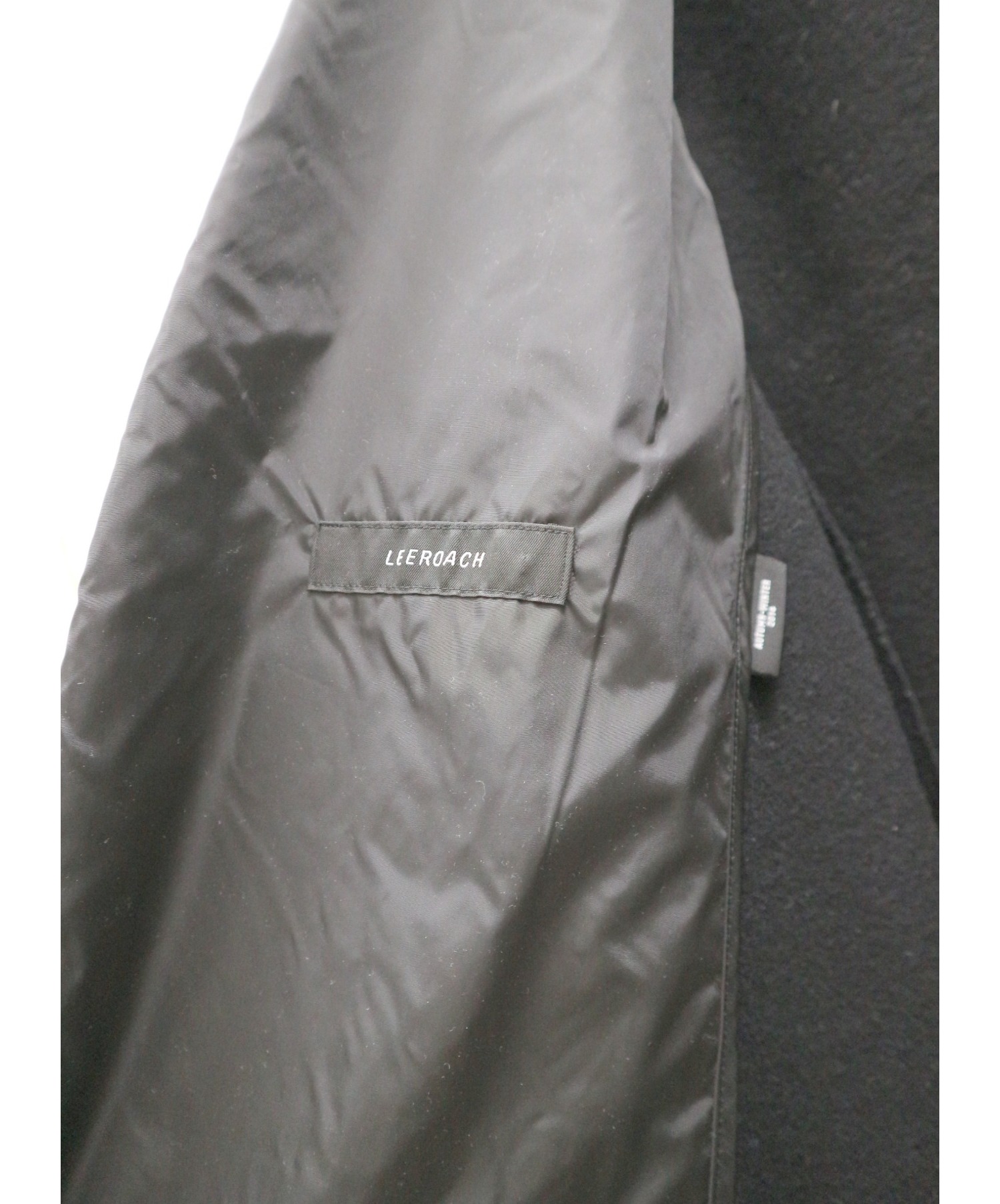 LEE ROACH (リーローチ) カシミヤ混ノーカラージャケット ブラック サイズ:S AD2014　英国製