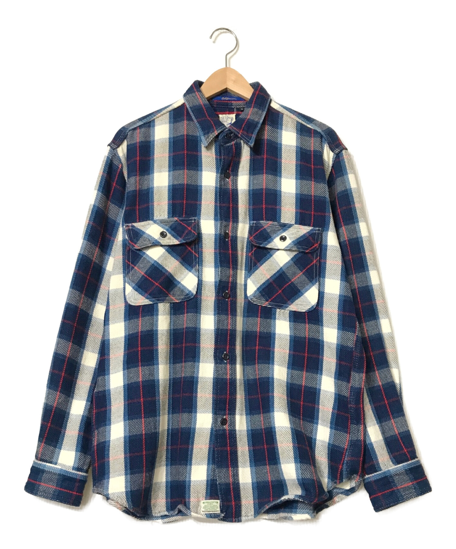 orSlow (オアスロウ) CPOチェックシャツジャケット ブルー×ホワイト サイズ:2