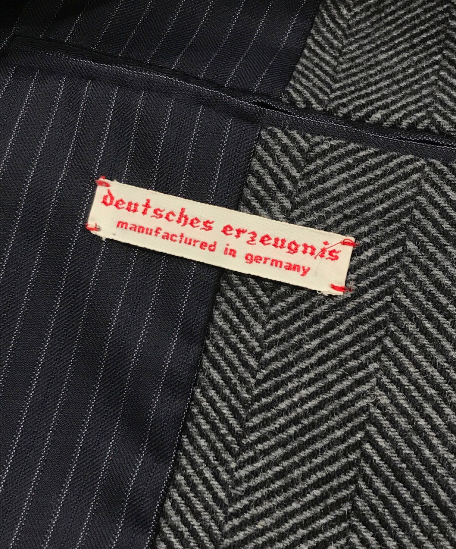 FRANK LEDER (フランクリーダー) ヘリンボーンウールジャケット グレー サイズ:XS