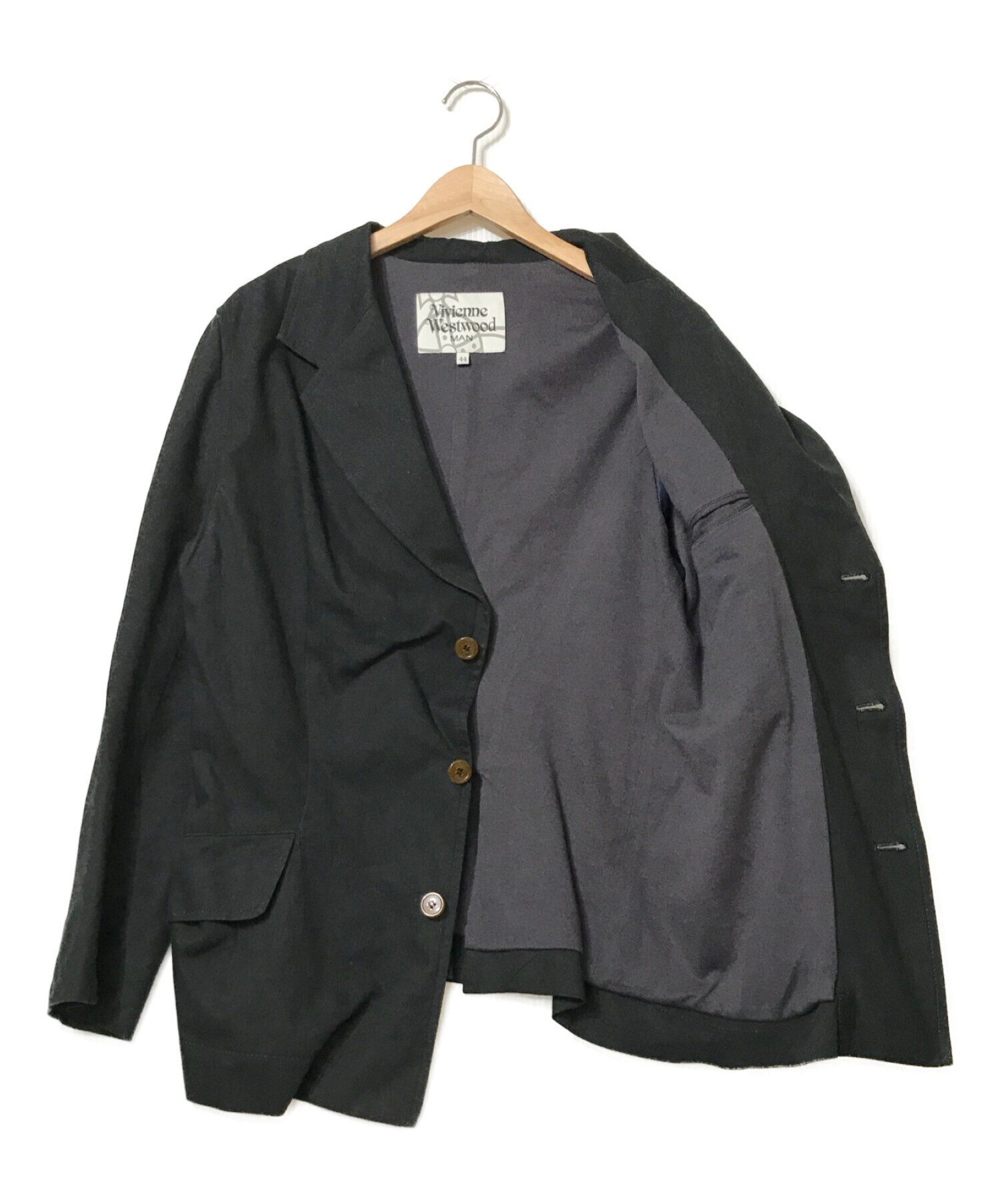 Vivienne Westwood man (ヴィヴィアン ウェストウッド マン) 変形テーラードジャケット ブラック サイズ:44