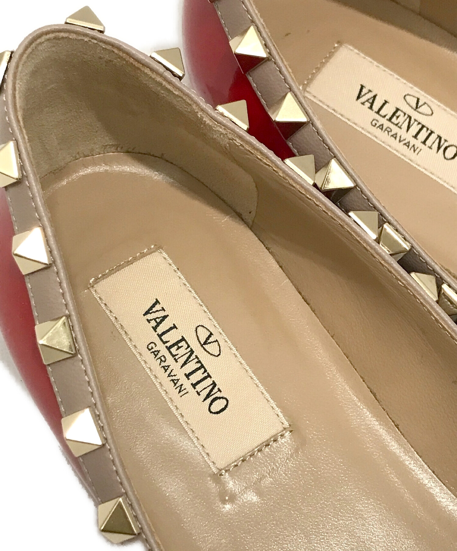 VALENTINO (ヴァレンティノ) パテントロックスタッズパンプス レッド サイズ:36 1/2