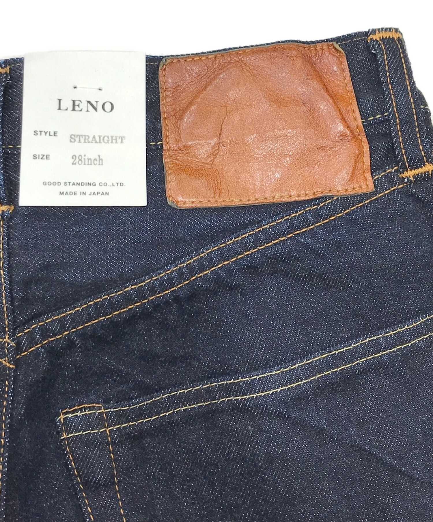 leno (リノ) ストレートジーンズ”BRIGITTE” インディゴ サイズ:W28 未使用品