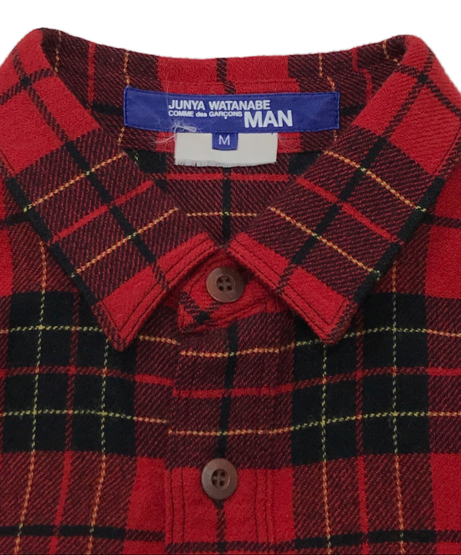 COMME des GARCONS JUNYA WATANABE MAN (コムデギャルソンジュンヤワタナベマン) チェックシャツ レッド サイズ:M