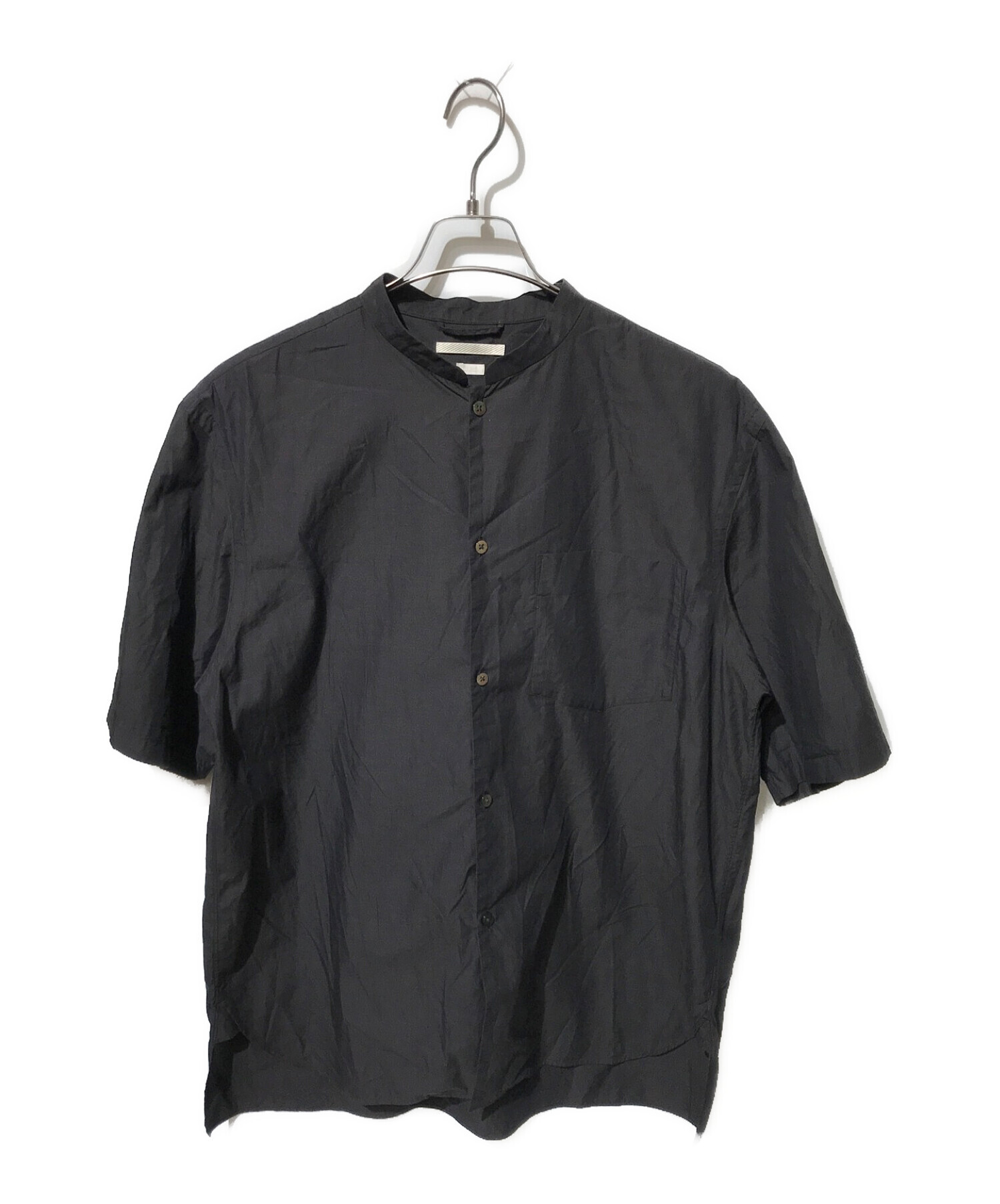 blurhms (ブラームス) High Count Chambray Stand-up Collar Washed Shirt S/S ブラック  サイズ:2