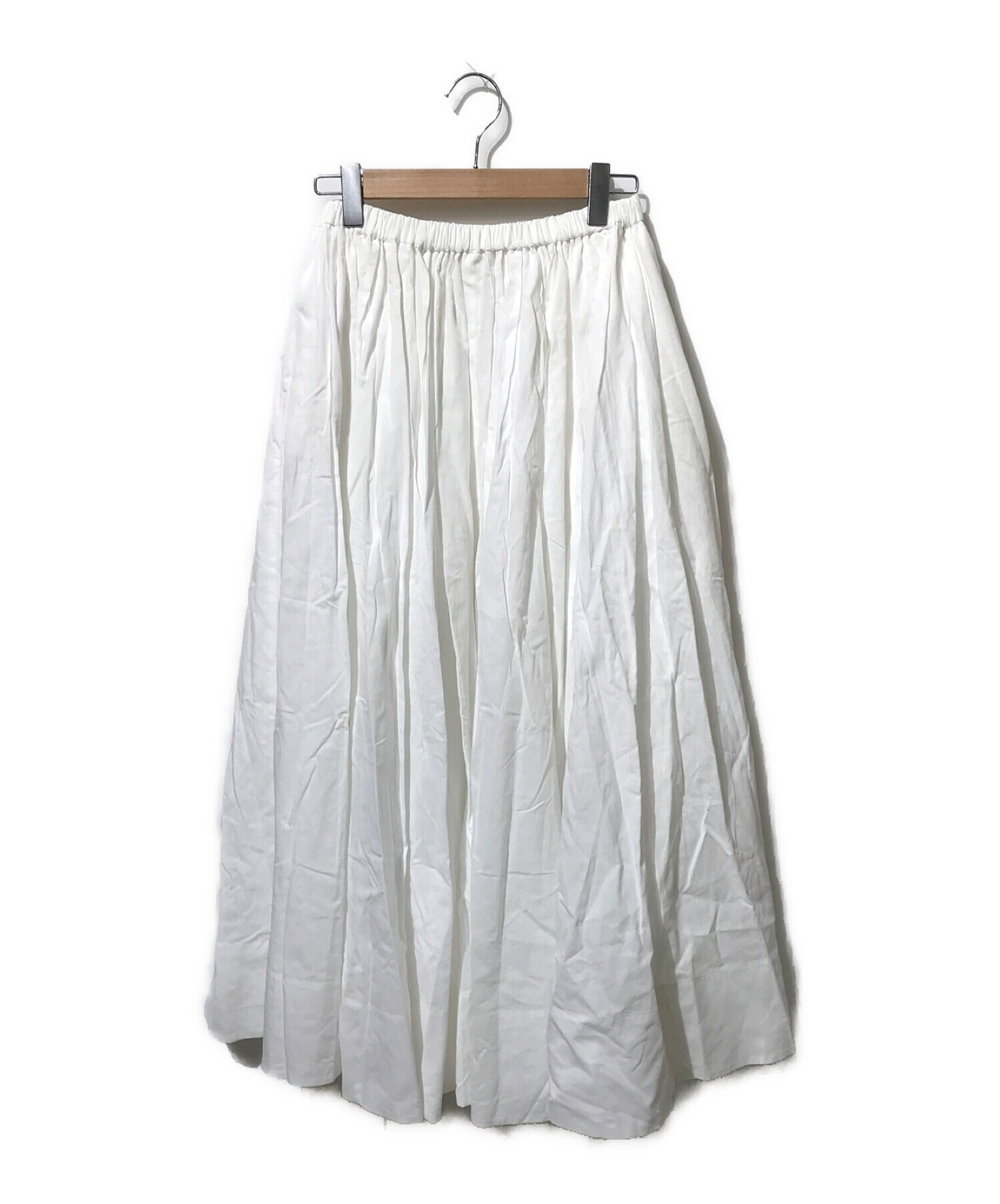 ebure (エブール) コットンギャザースカート ホワイト サイズ:38
