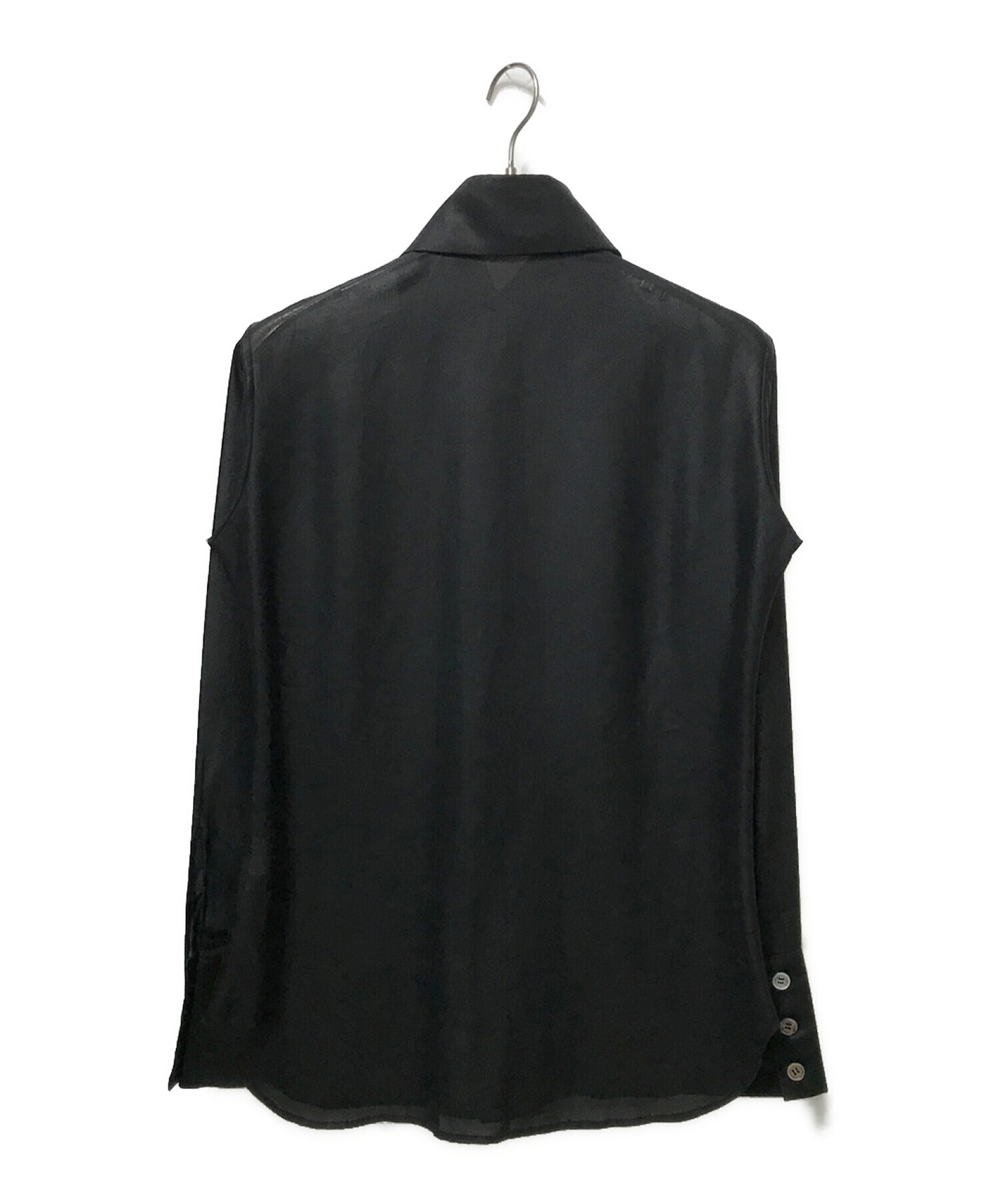 YOHJI YAMAMOTO (ヨウジヤマモト) シアーシャツ ブラック サイズ:M