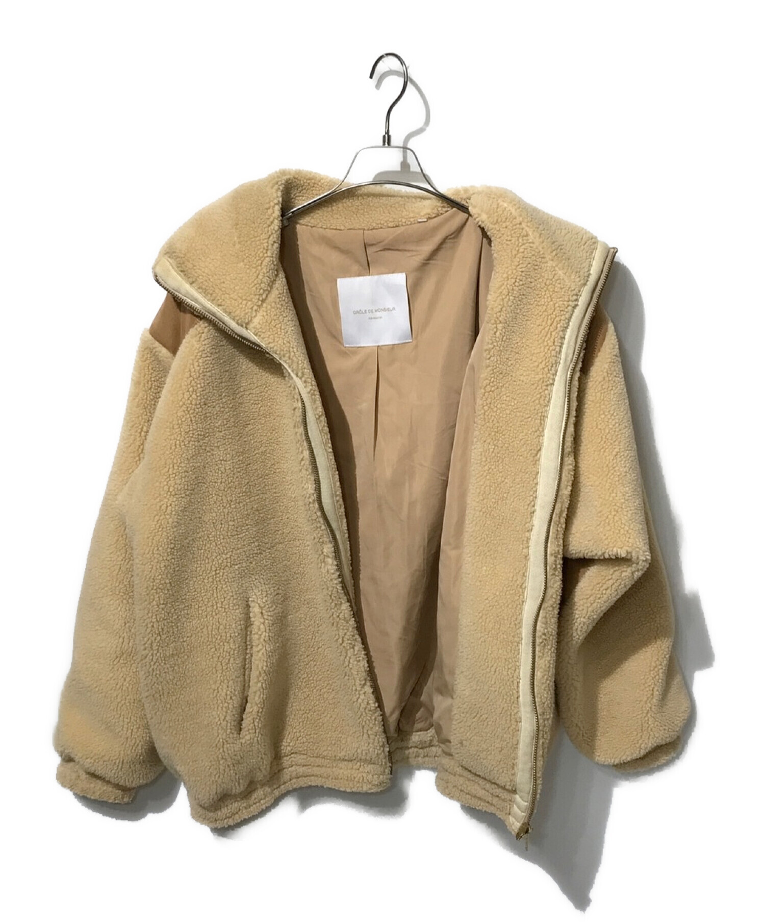 DROLE DE MONSIEUR (ドロール ド ムッシュ) YOKED SHERPA JACKET　ヨークドシェルパジャケット ベージュ×ブラウン  サイズ:S