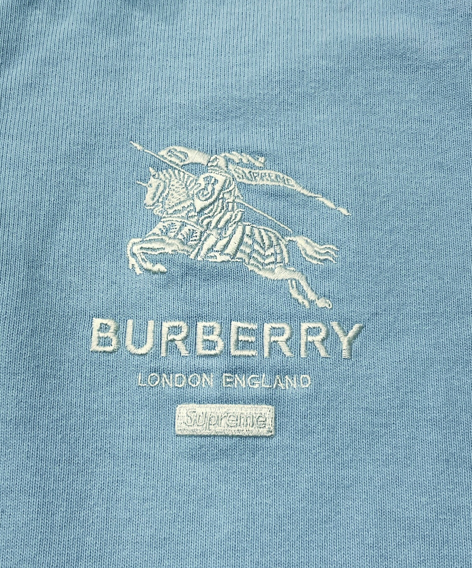 Supreme×BURBERRY (シュプリーム×バーバリー) ラガーシャツ スカイブルー サイズ:L