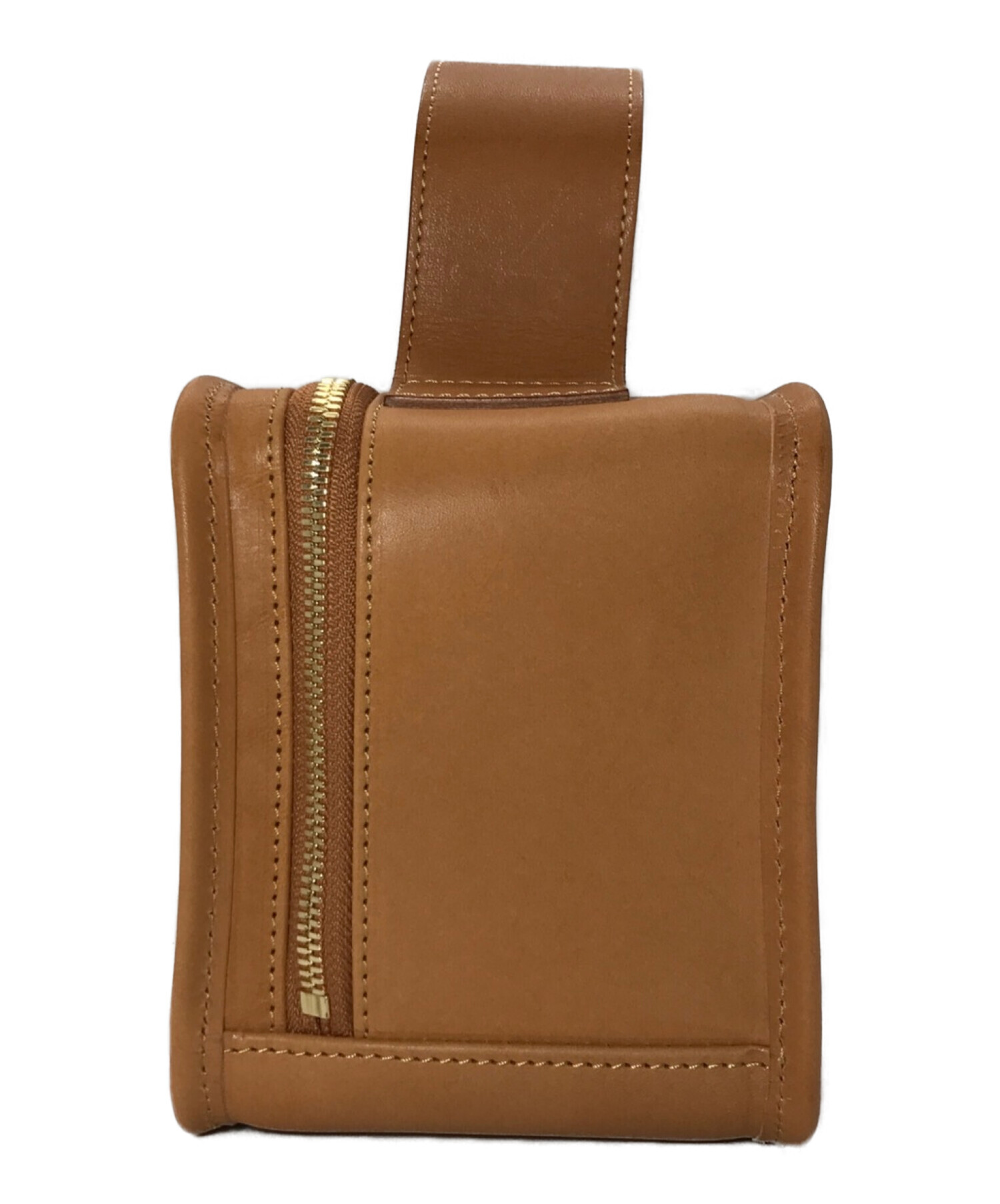 LIFESTYLIST (ライフスタイリスト) Camel Leather Mini Book Bag　キャメルレザーミニブックバッグ ブラウン