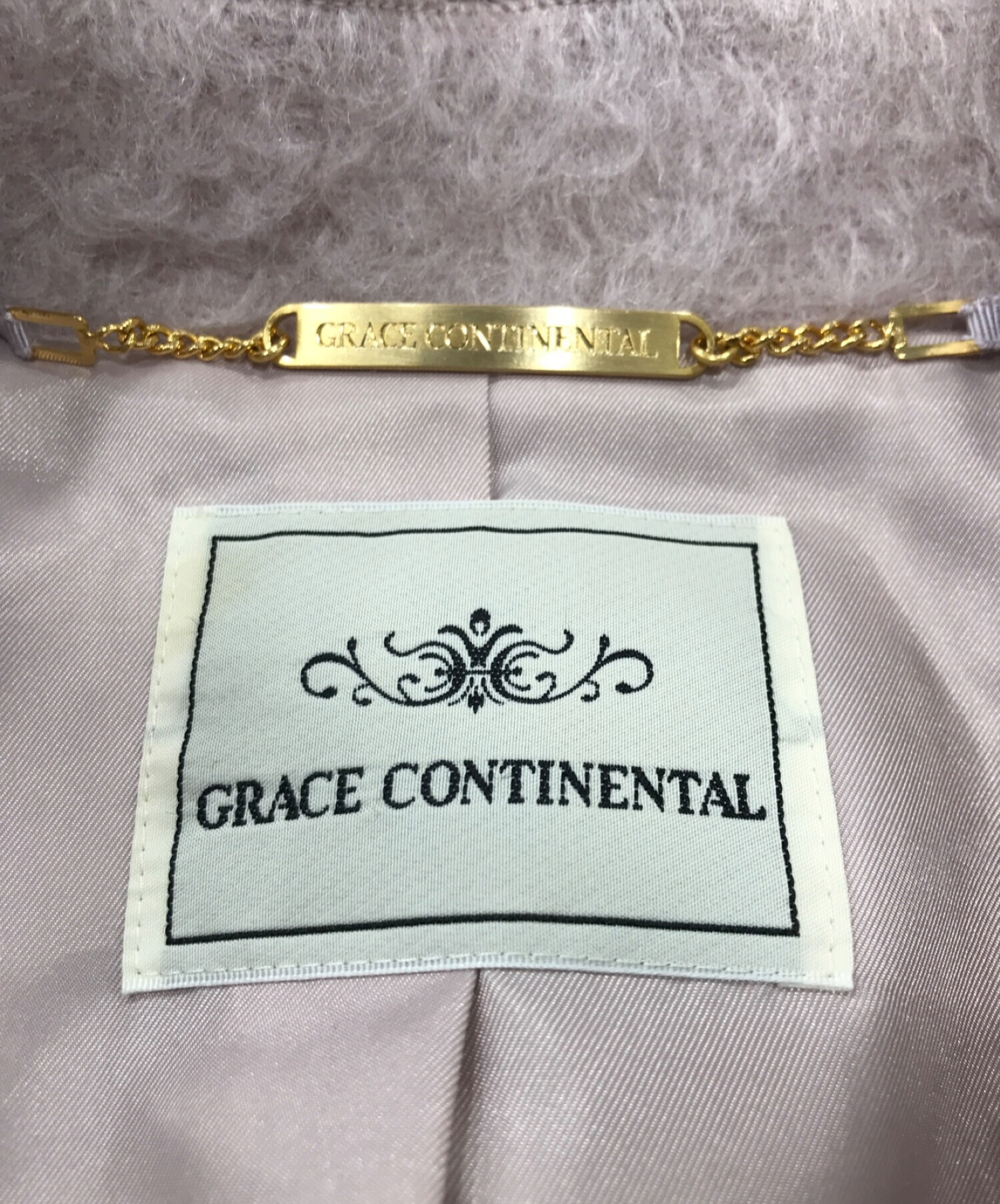 GRACE CONTINENTAL (（グレースコンチネンタル) モヘヤシャギーコート グレー サイズ:36