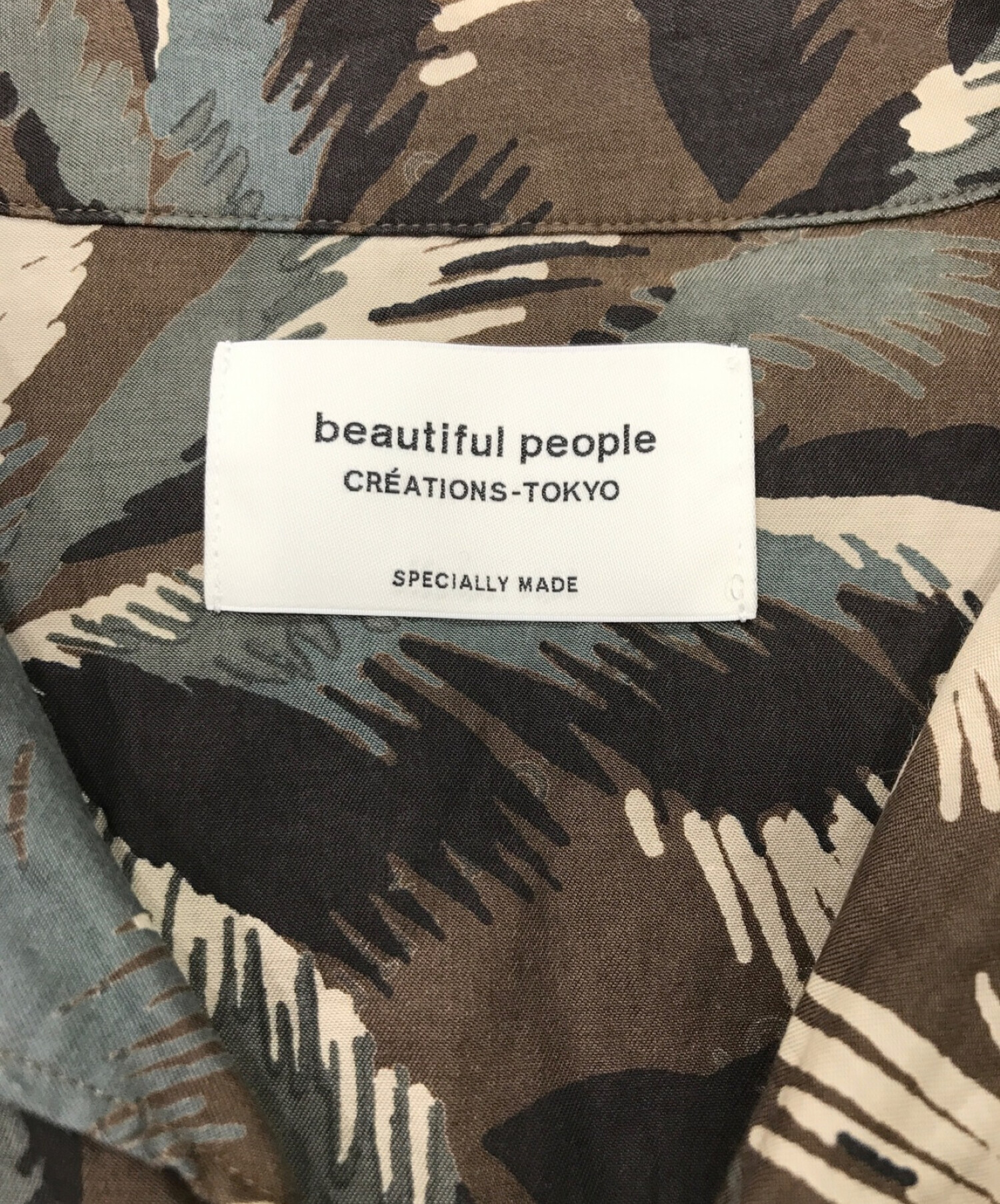 beautiful people (ビューティフルピープル) アロハシャツ カーキ サイズ:42