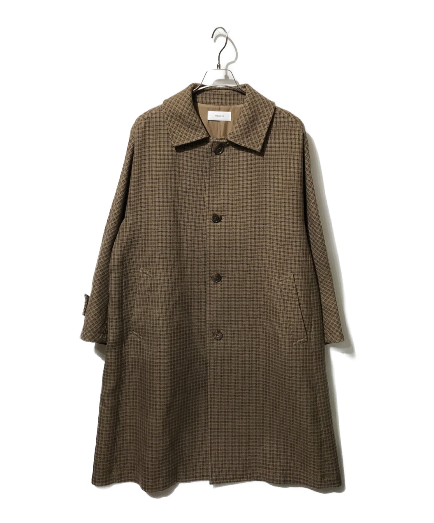 WELLDER (ウェルダー) Dolman Sleeve Balmacaan Coat ドルマンスリーブバルマカーンコート ブラウン×ブラック  サイズ:3