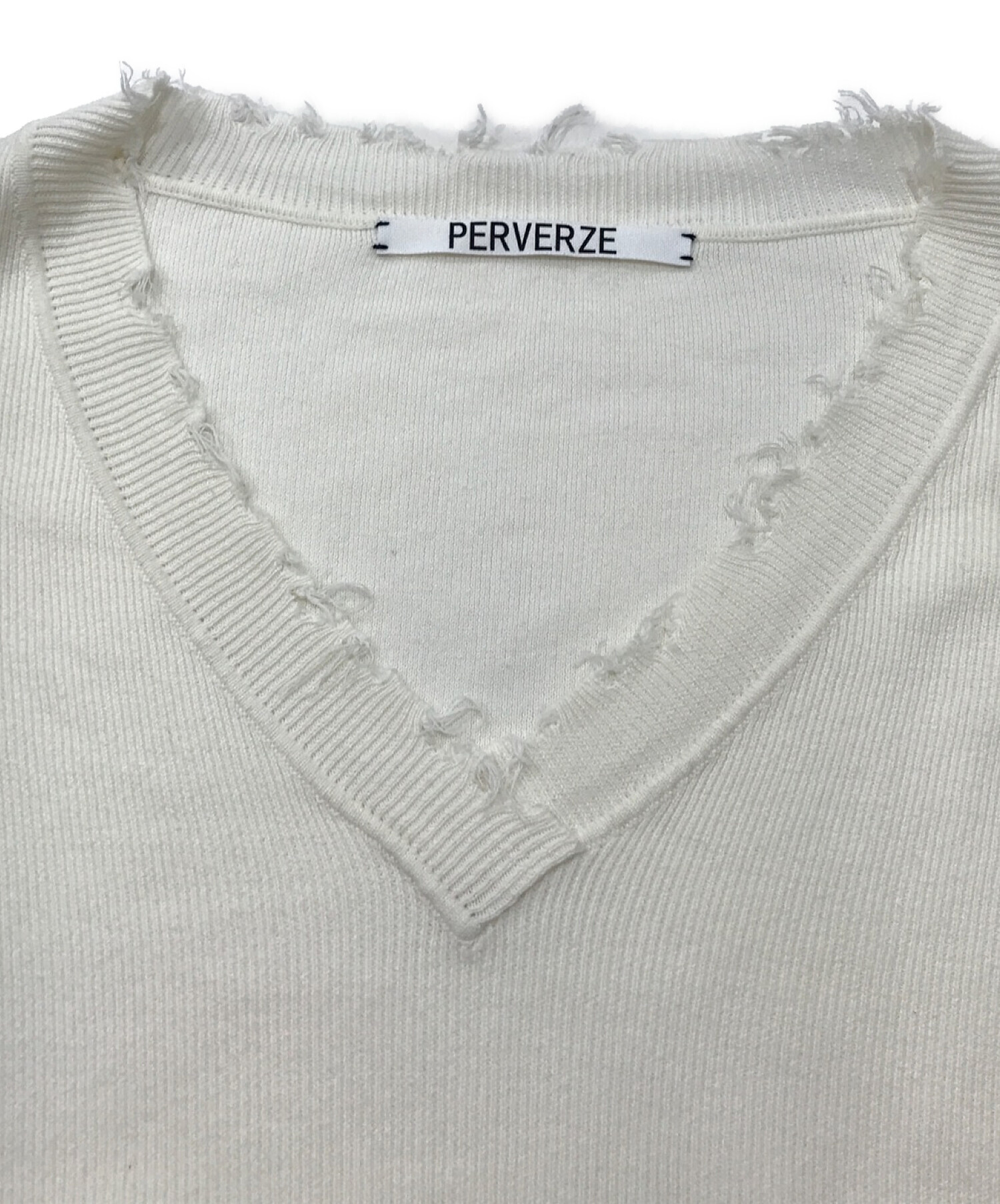 中古・古着通販】PERVERZE (パーバーズ) used box knit ホワイト