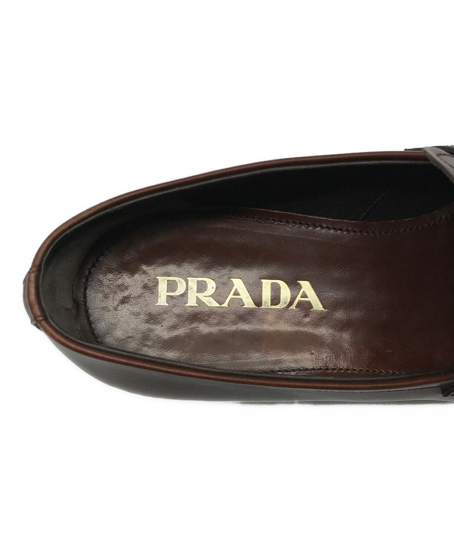 中古・古着通販】PRADA (プラダ) ローファー ブラウン サイズ:5 1/2