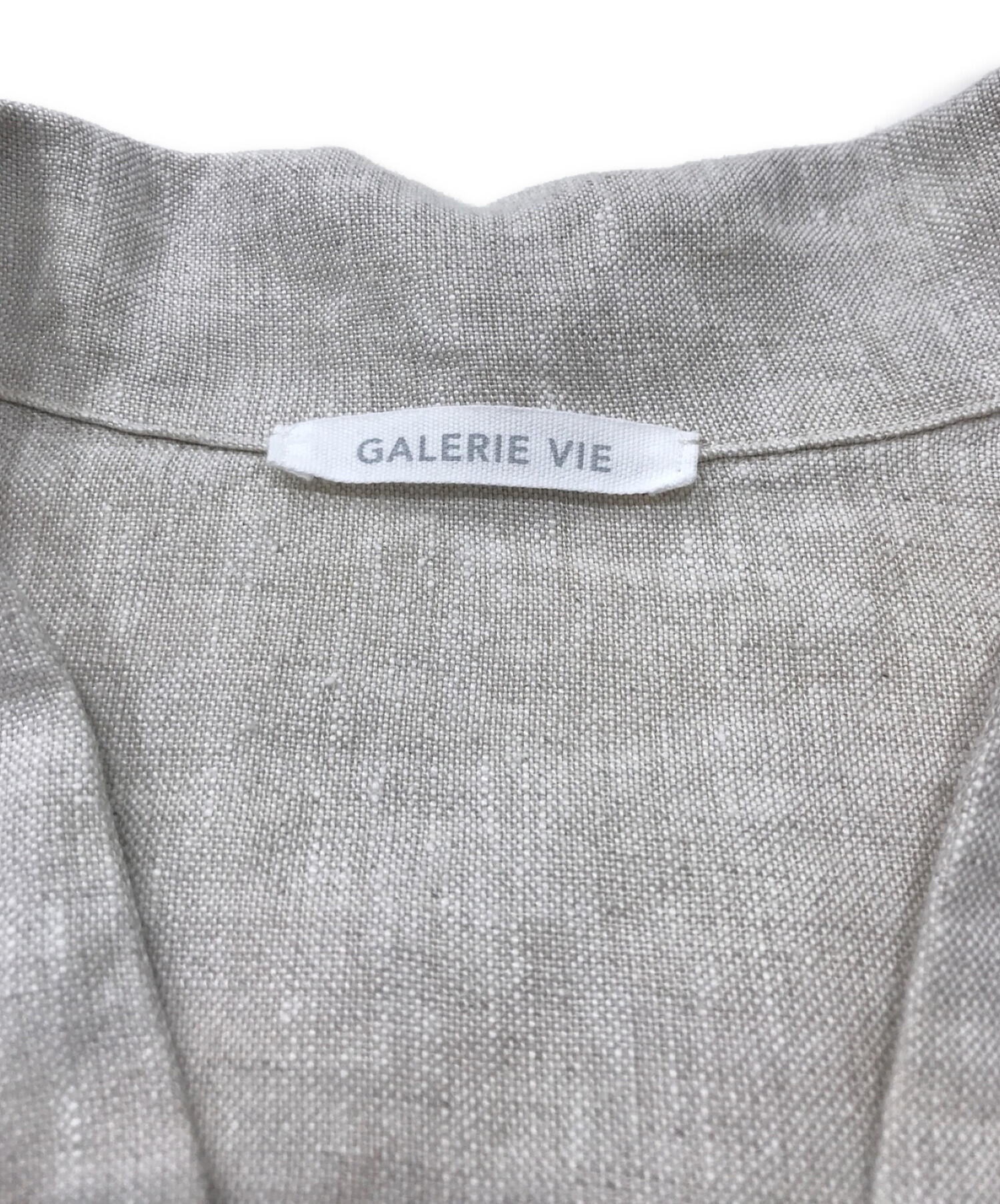 GALERIE VIE (ギャルリーヴィー) バスケットリネン オープンカラーシャツワンピース アイボリー サイズ:SIZE36