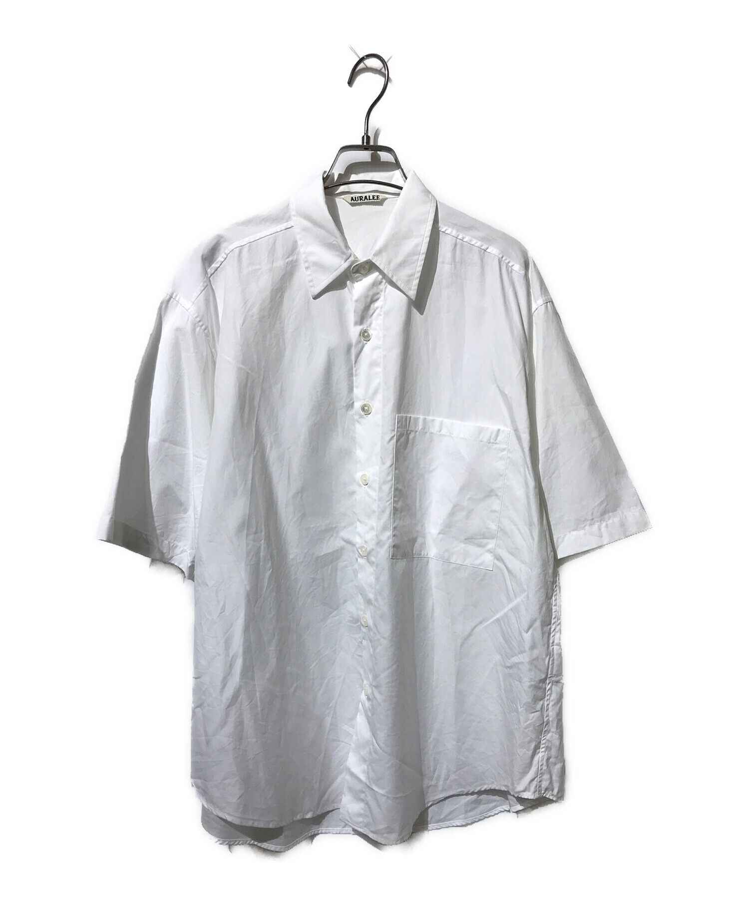 AURALEE (オーラリー) WASHED FINX TWILL BIG HALF SLEEVED SHIRTS ホワイト サイズ:3