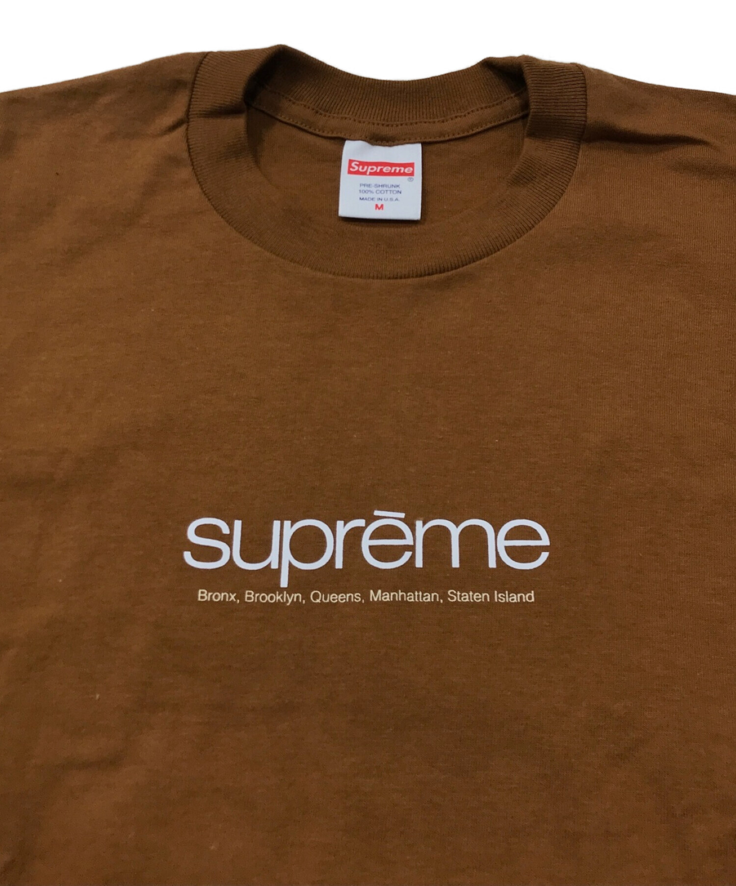 SUPREME (シュプリーム) Five Boroughs Tee ブラウン サイズ:M