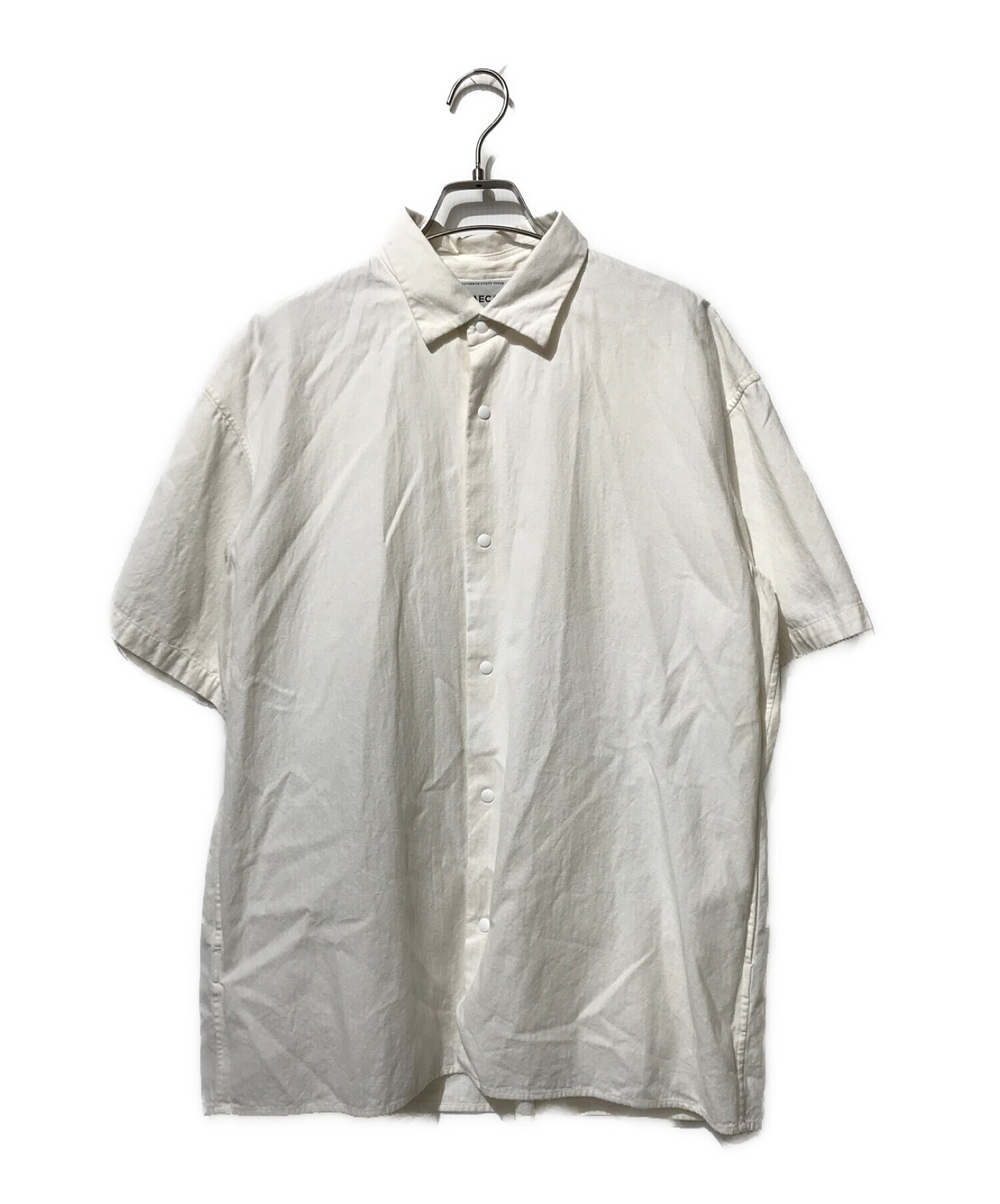 YAECA (ヤエカ) COMFORT SHIRT WIDE SQUARE S/S ホワイト サイズ:SMALL