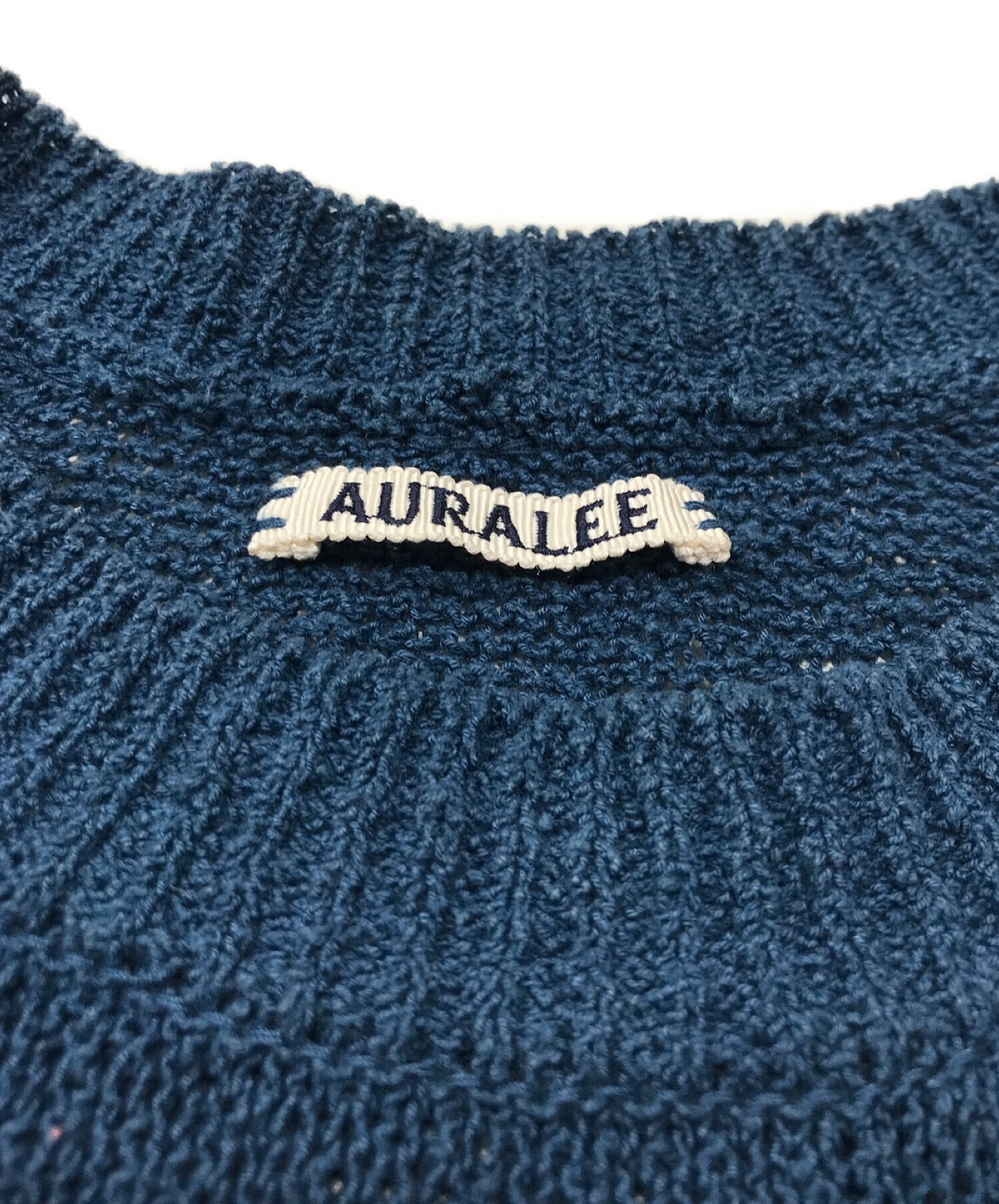 AURALEE (オーラリー) CORKSCREW YARN KNIT/コークスクリューヤーンニット ネイビー サイズ:1