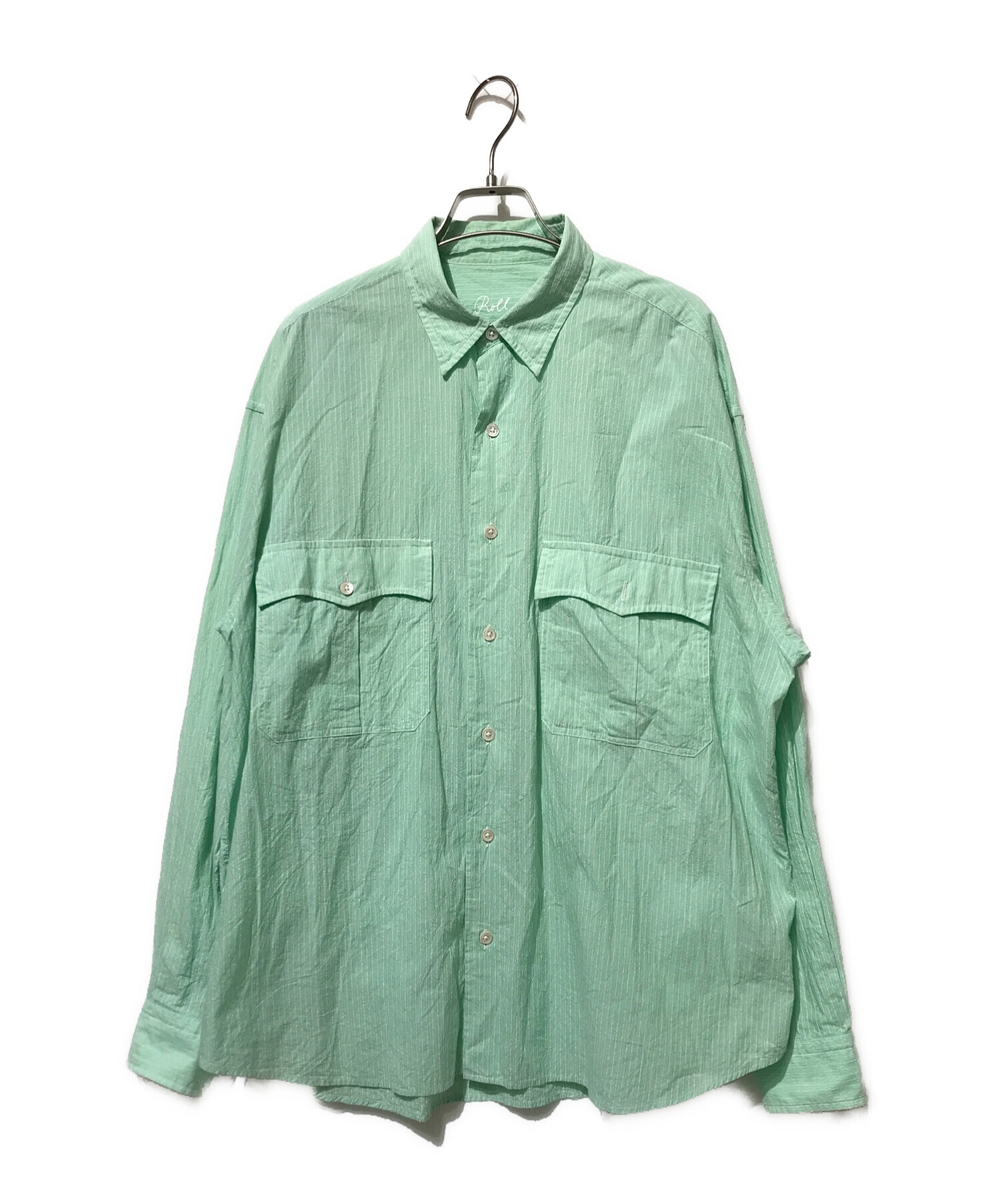 Porter Classic (ポータークラシック) ROLL UP STRIPE SHIRT/ロールアップストライプシャツ グリーン サイズ:M