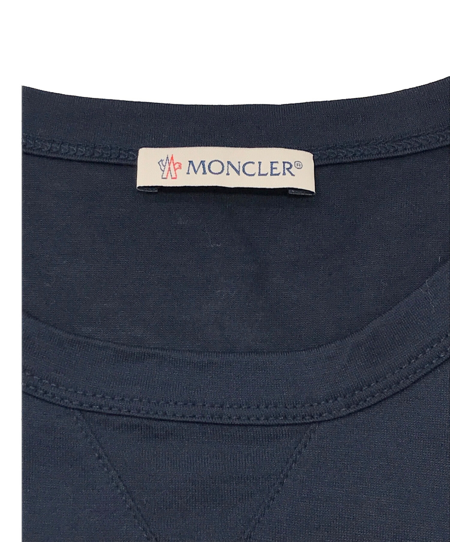 MONCLER (モンクレール) ダブルロゴワッペンクルーネックTシャツ ネイビー サイズ:M