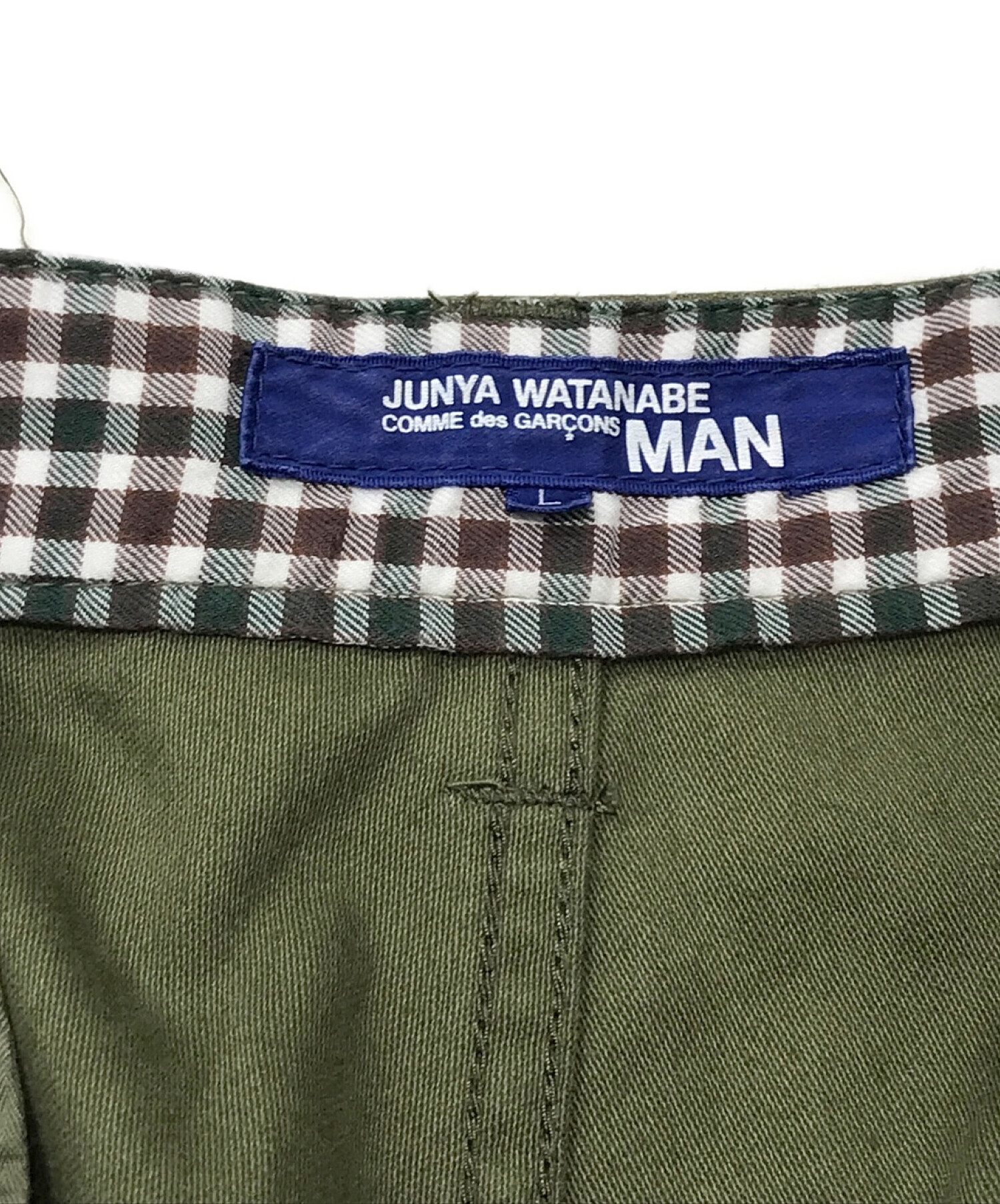 COMME des GARCONS JUNYA WATANABE MAN (コムデギャルソンジュンヤワタナベマン) バックサテンカーゴパンツ カーキ  サイズ:L